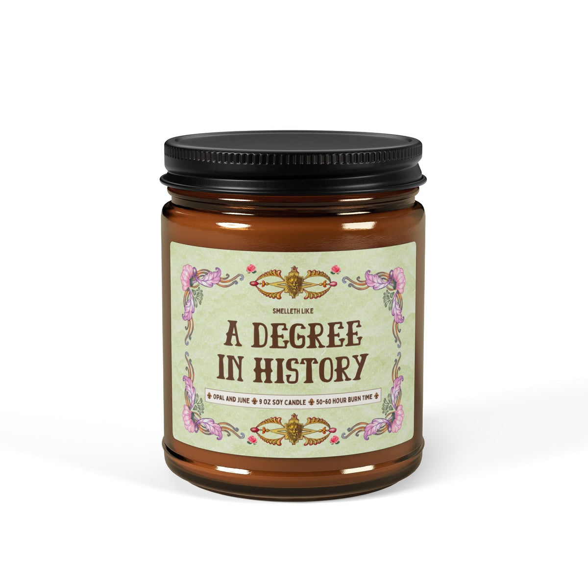 History Major Graduation Gift for College Student, Masters or PhD in History: Smelleth Like A Degree in History Medieval History Buff Candle - Opal and June