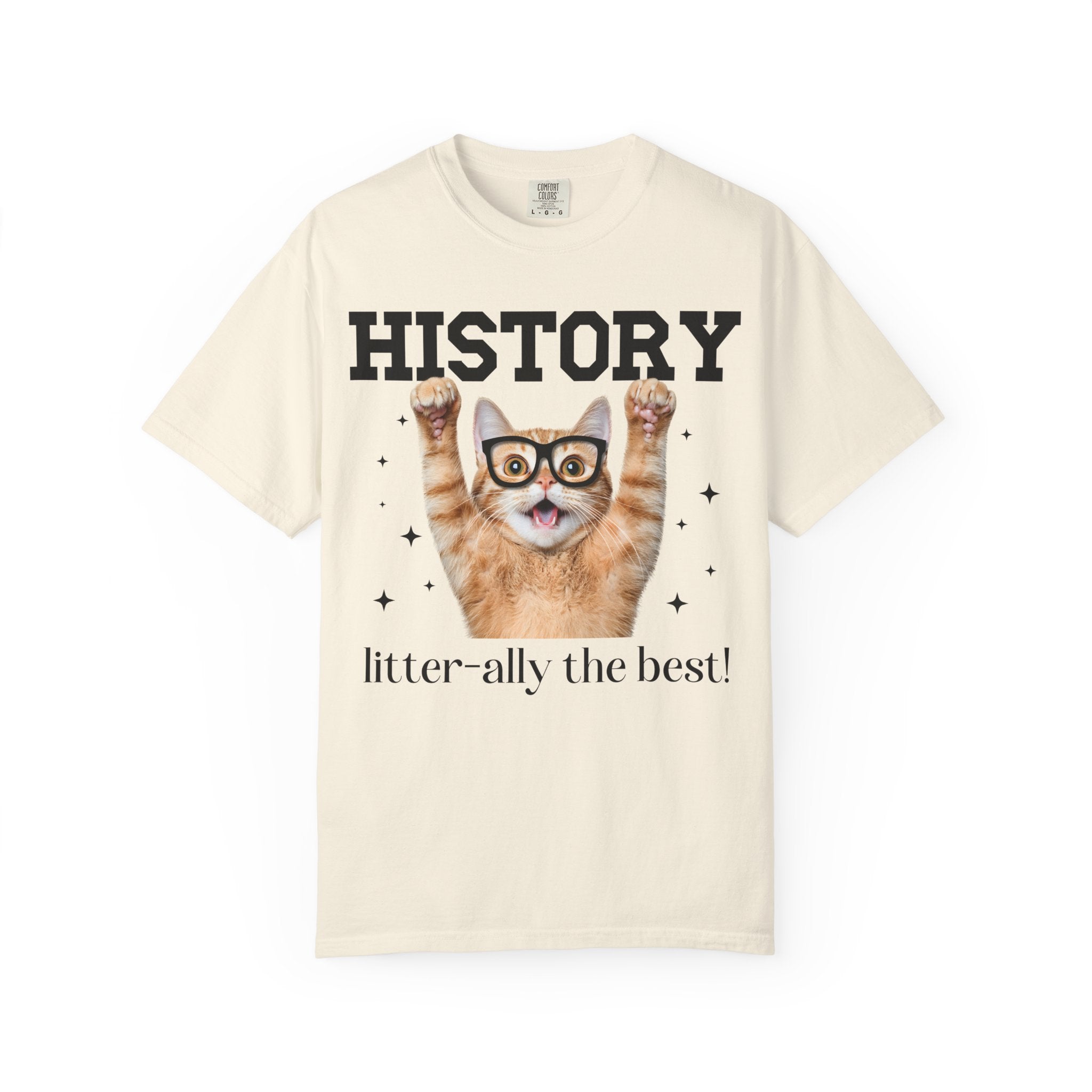 History Teacher Cat Lover Tee Shirt for Back to School, Funny Saying Cat Mom or Cat Dad Gift, First Day of School History Department Tee - Opal and June