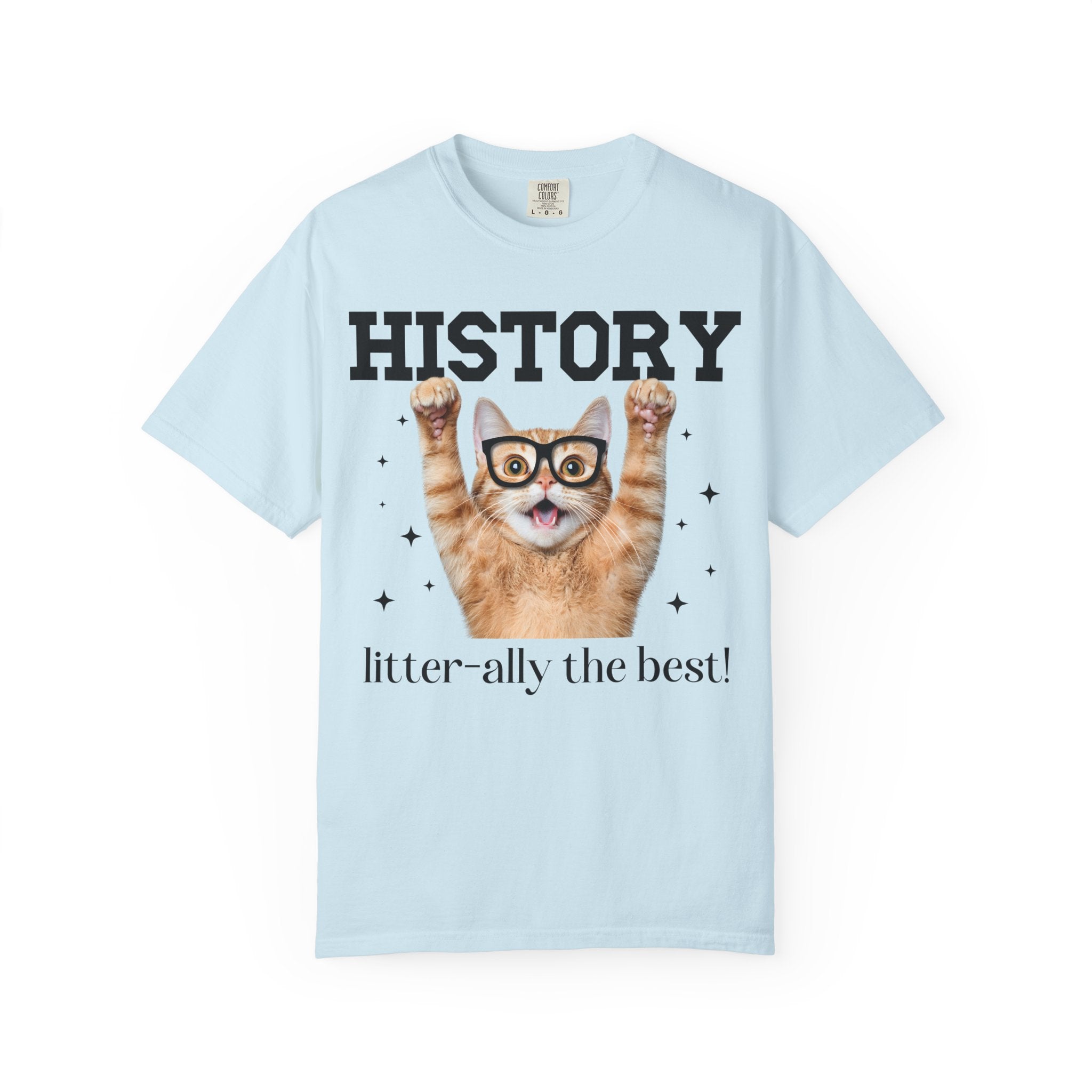 History Teacher Cat Lover Tee Shirt for Back to School, Funny Saying Cat Mom or Cat Dad Gift, First Day of School History Department Tee - Opal and June
