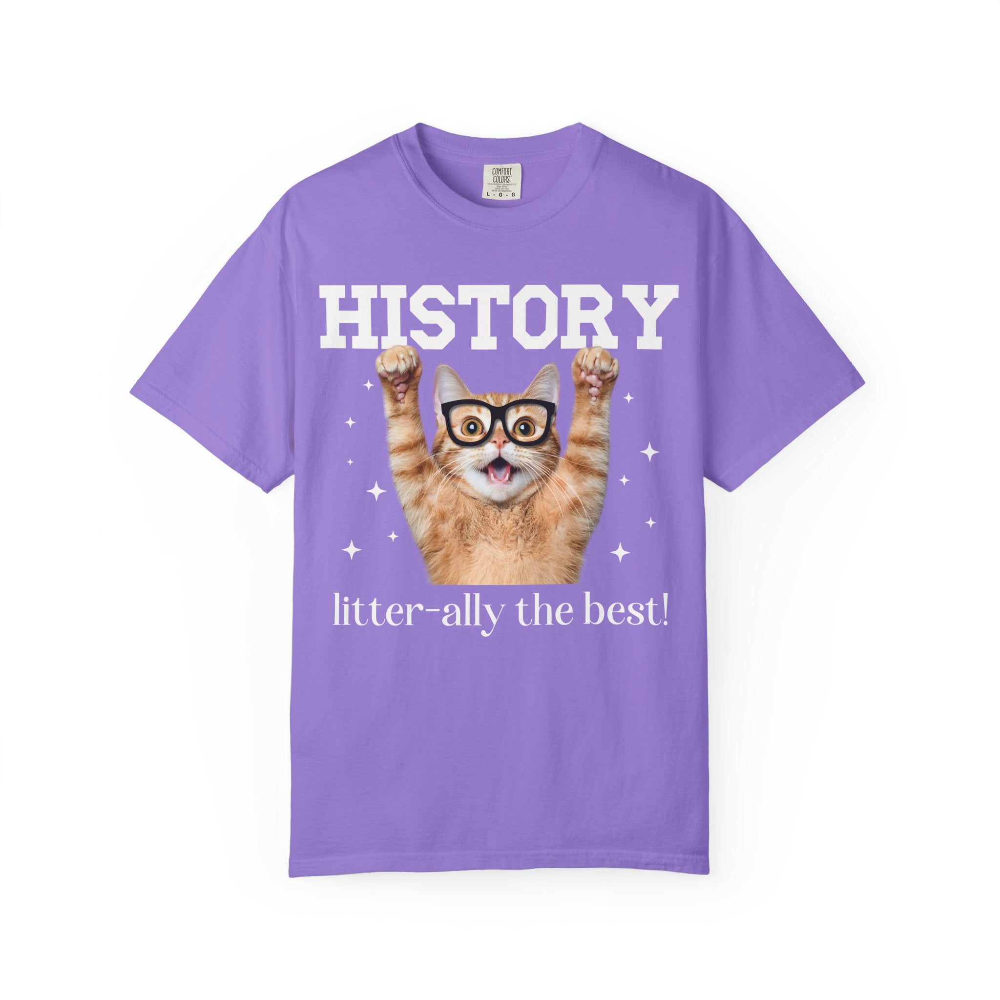 History Teacher Cat Lover Tee Shirt for Back to School, Funny Saying Cat Mom or Cat Dad Gift, First Day of School History Department Tee - Opal and June