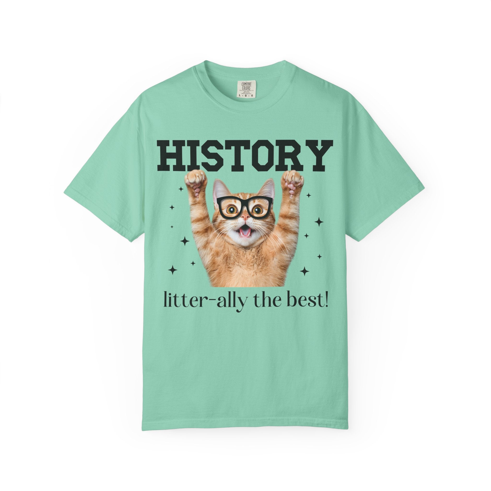 History Teacher Cat Lover Tee Shirt for Back to School, Funny Saying Cat Mom or Cat Dad Gift, First Day of School History Department Tee - Opal and June