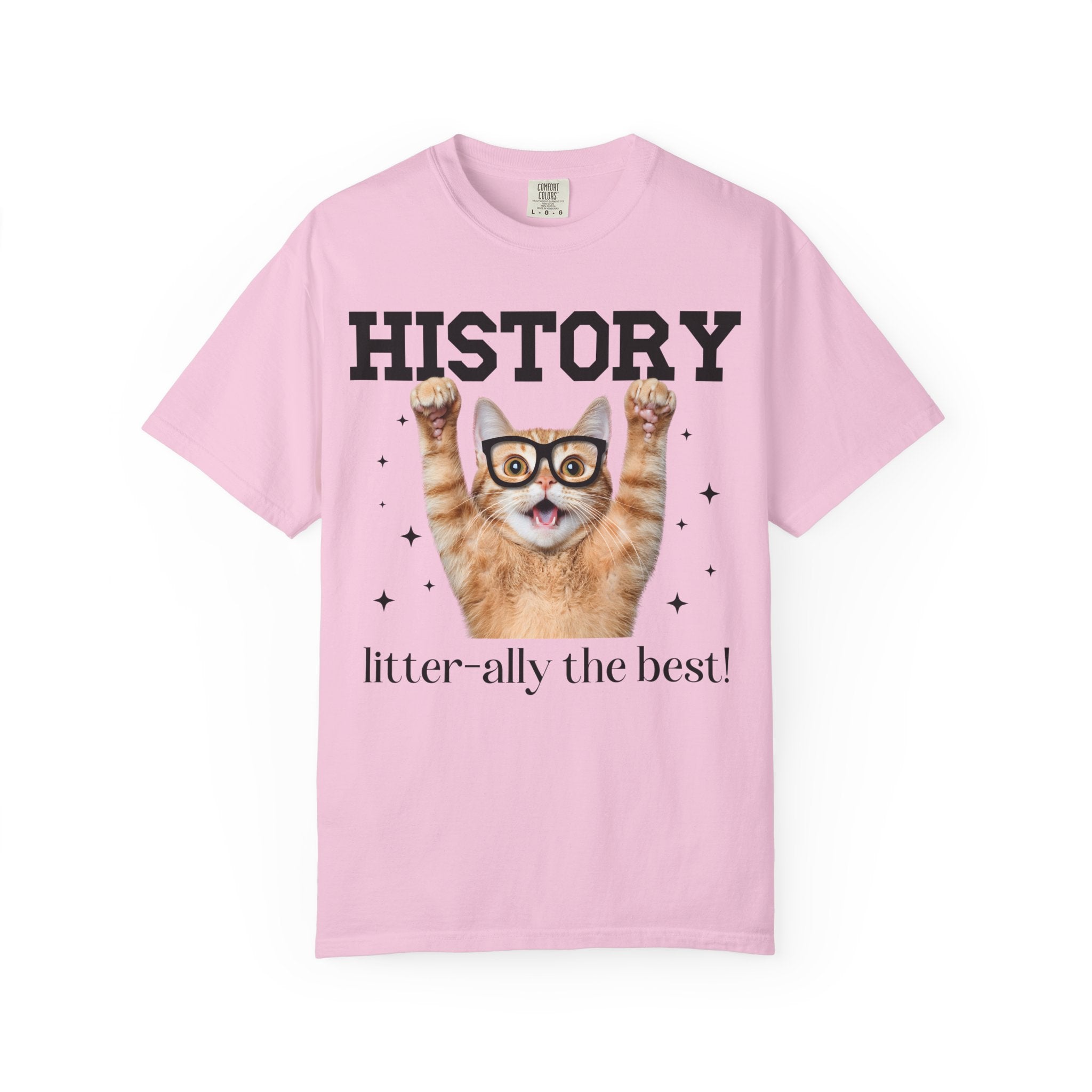History Teacher Cat Lover Tee Shirt for Back to School, Funny Saying Cat Mom or Cat Dad Gift, First Day of School History Department Tee - Opal and June