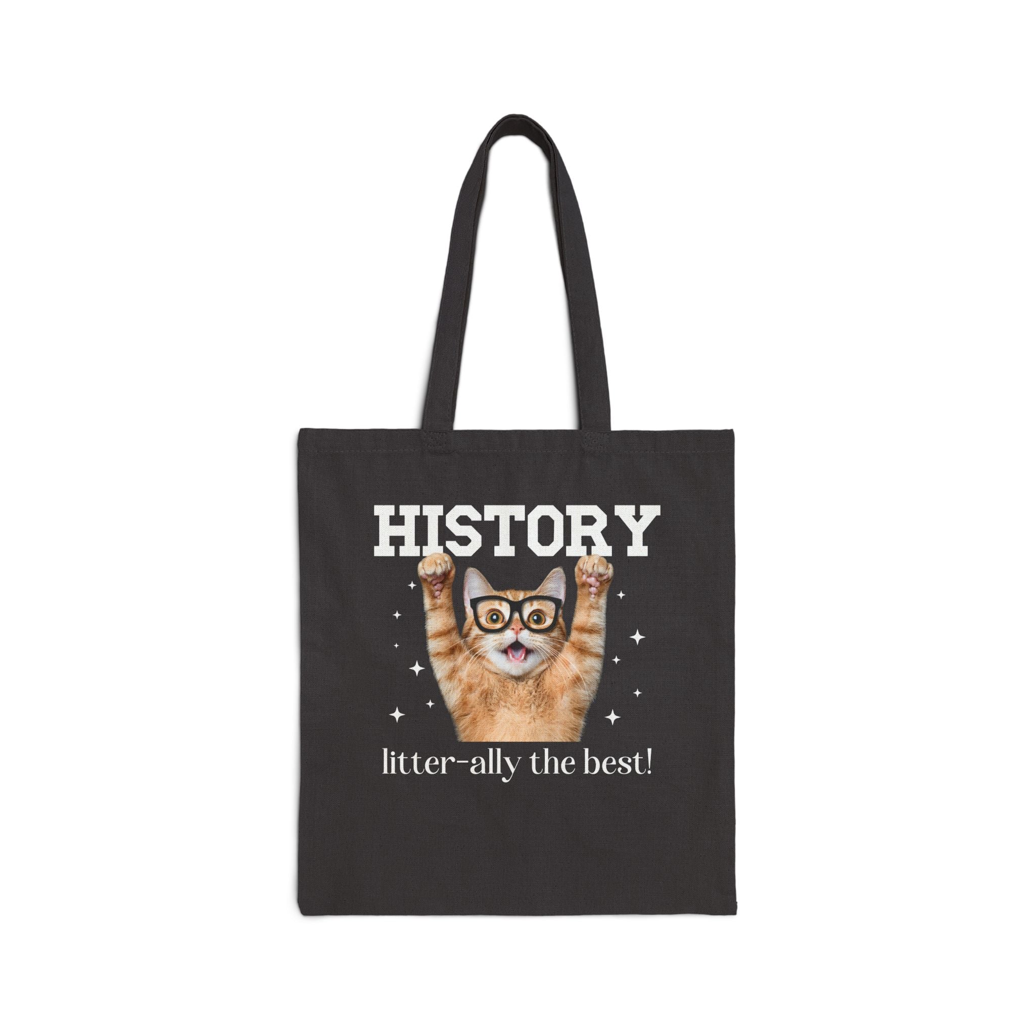 History Teacher Cat Lover Tote Bag for Back to School, Funny Saying Cat Mom or Cat Dad Gift, First Day of School History Department Tote - Opal and June