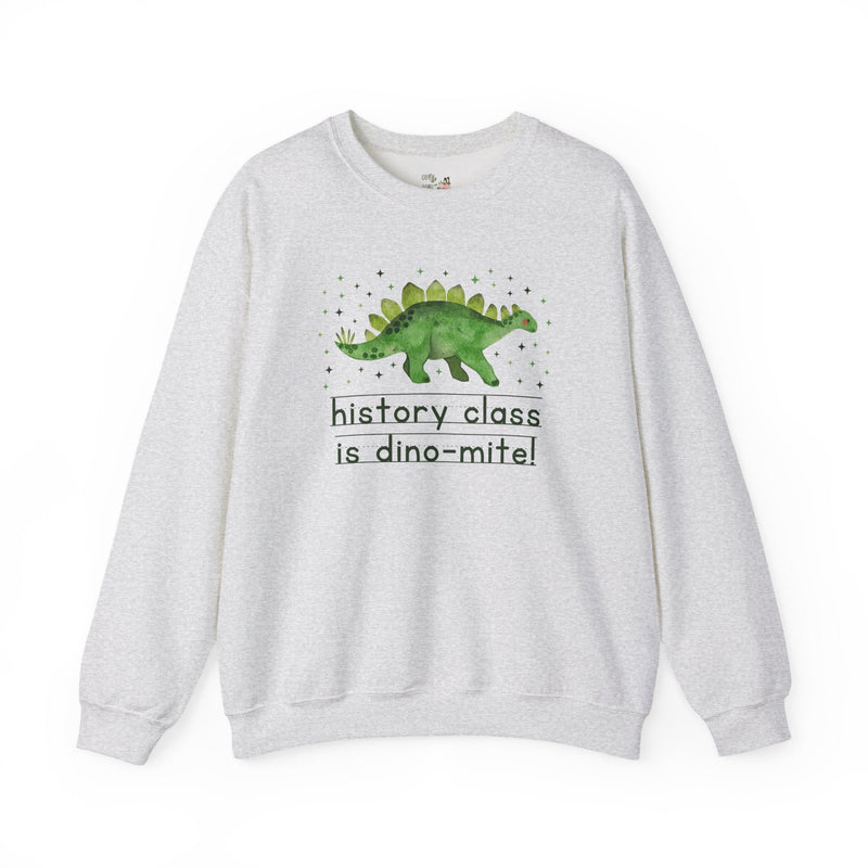 History Teacher Sweatshirt for Back to School, Funny and Adorable 90s Aesthetic Dinosaur Lover Shirt for High School History Department - Opal and June