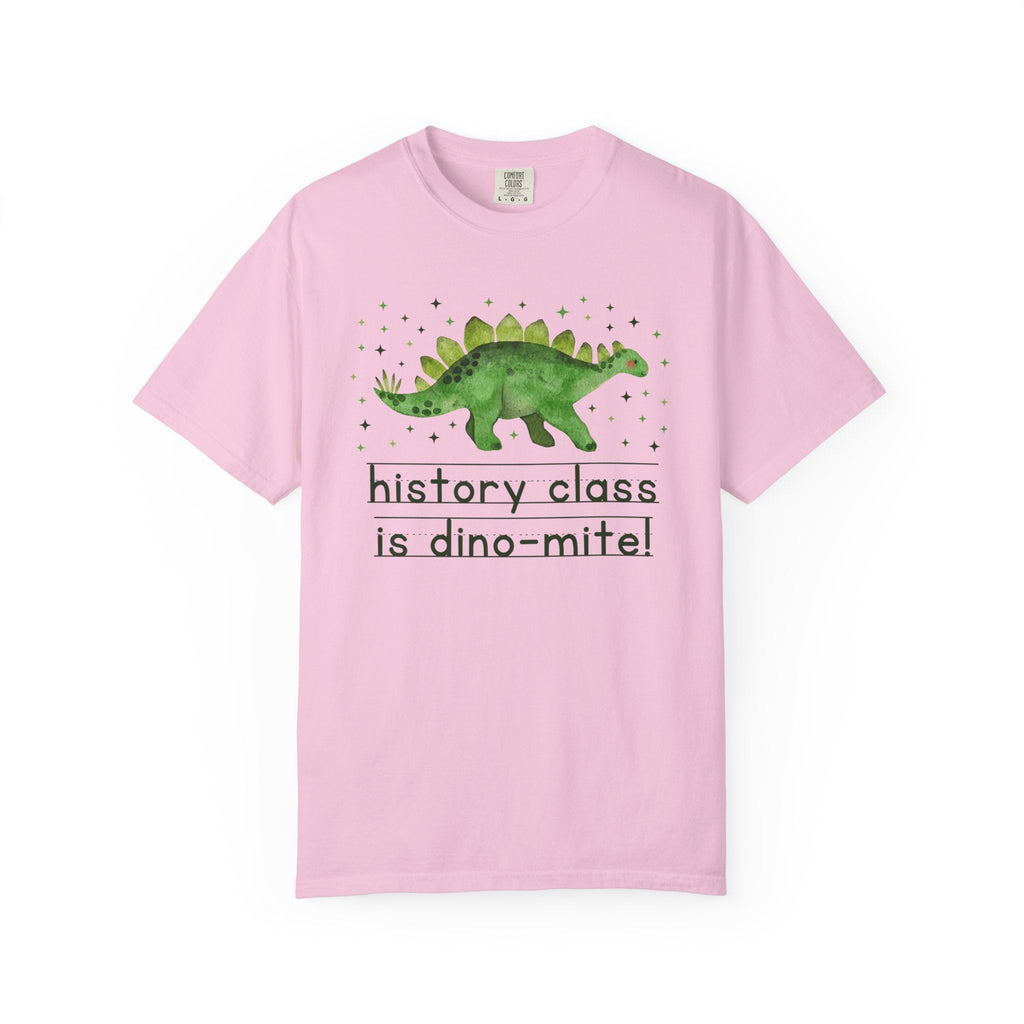 History Teacher Tee Shirt for Back to School, Funny and Adorable 90s Aesthetic Dinosaur Lover T-Shirt for High School History Department - Opal and June
