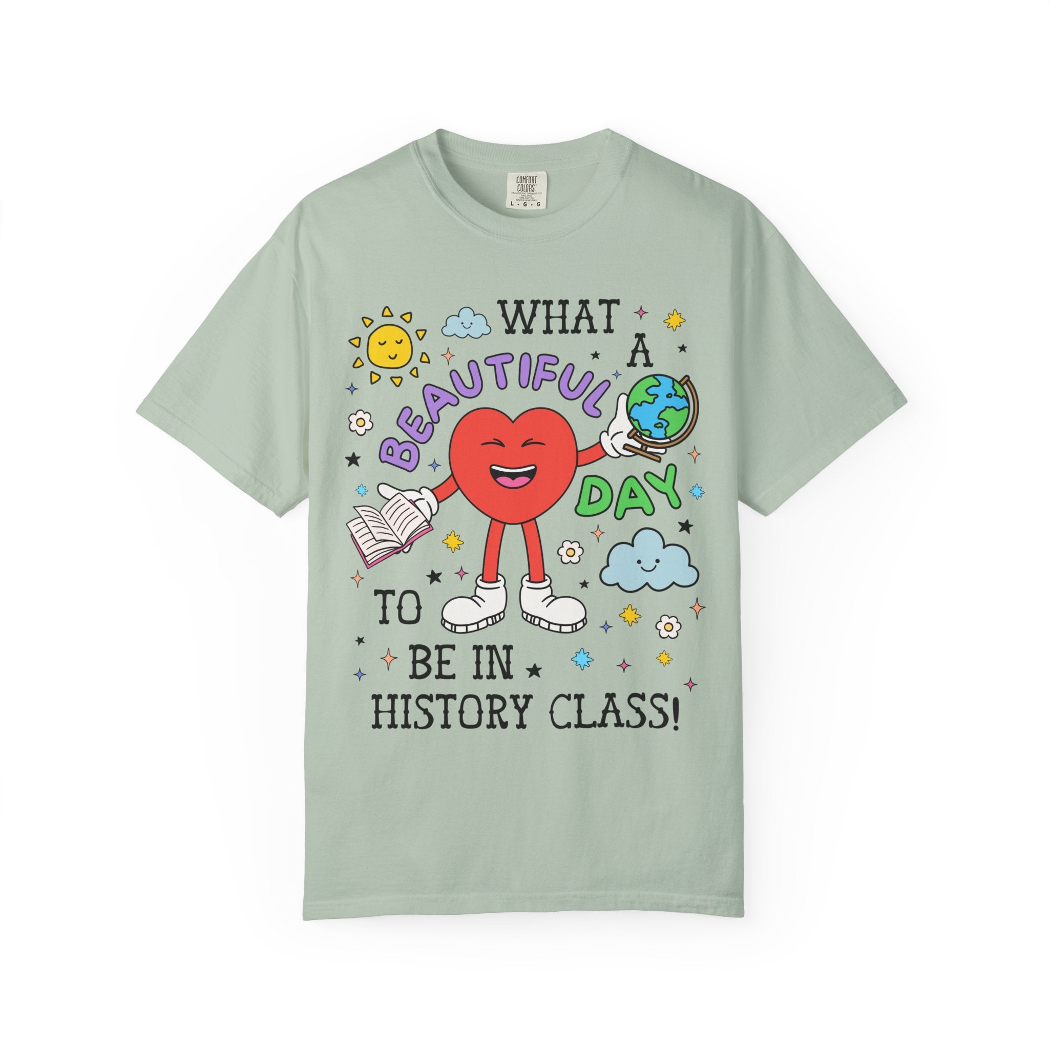 History Teacher Tee Shirt for History Professor, Adorable Retro 90s Aesthetic T-Shirt with Flowers for Historian or Social Studies Teacher - Opal and June