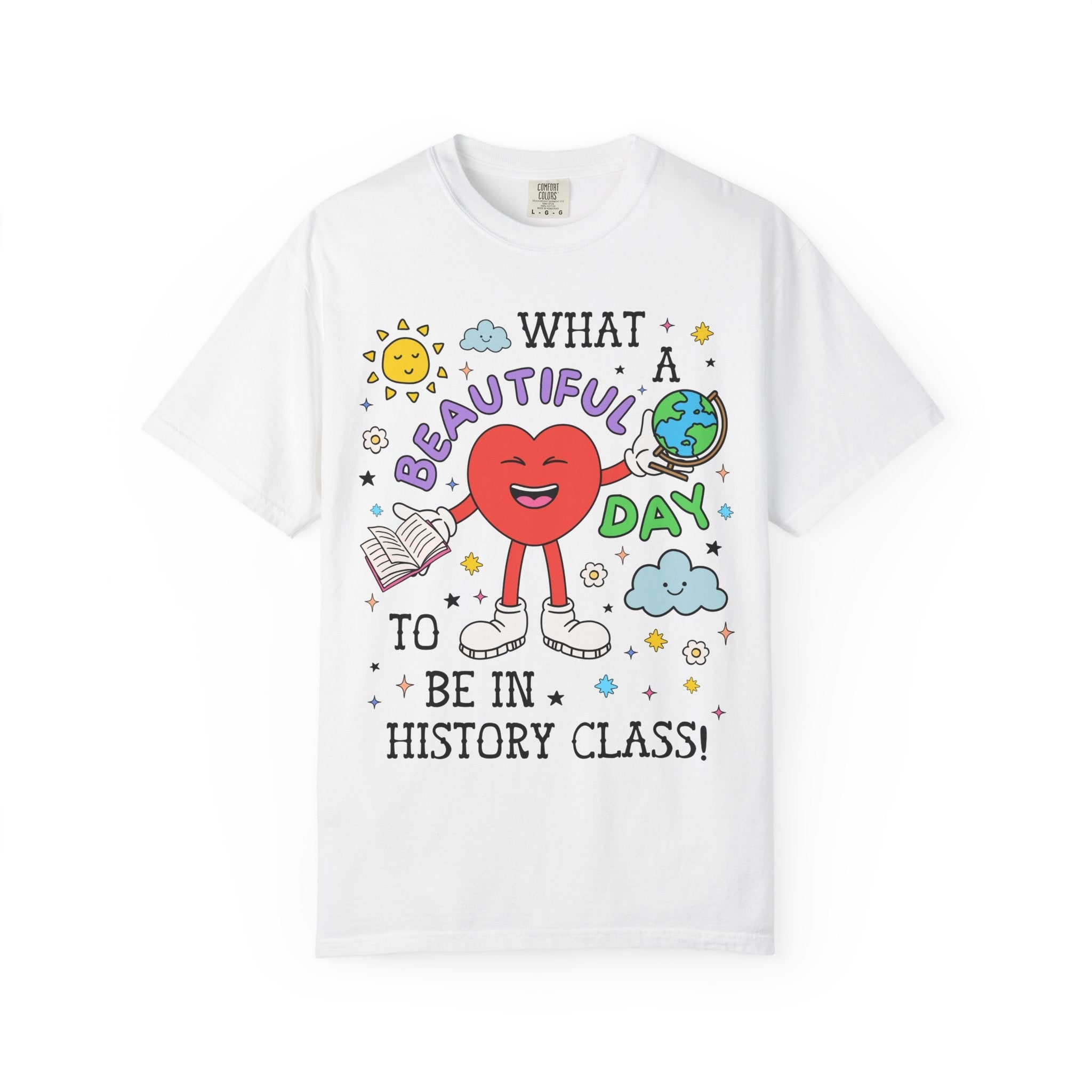 History Teacher Tee Shirt for History Professor, Adorable Retro 90s Aesthetic T-Shirt with Flowers for Historian or Social Studies Teacher - Opal and June