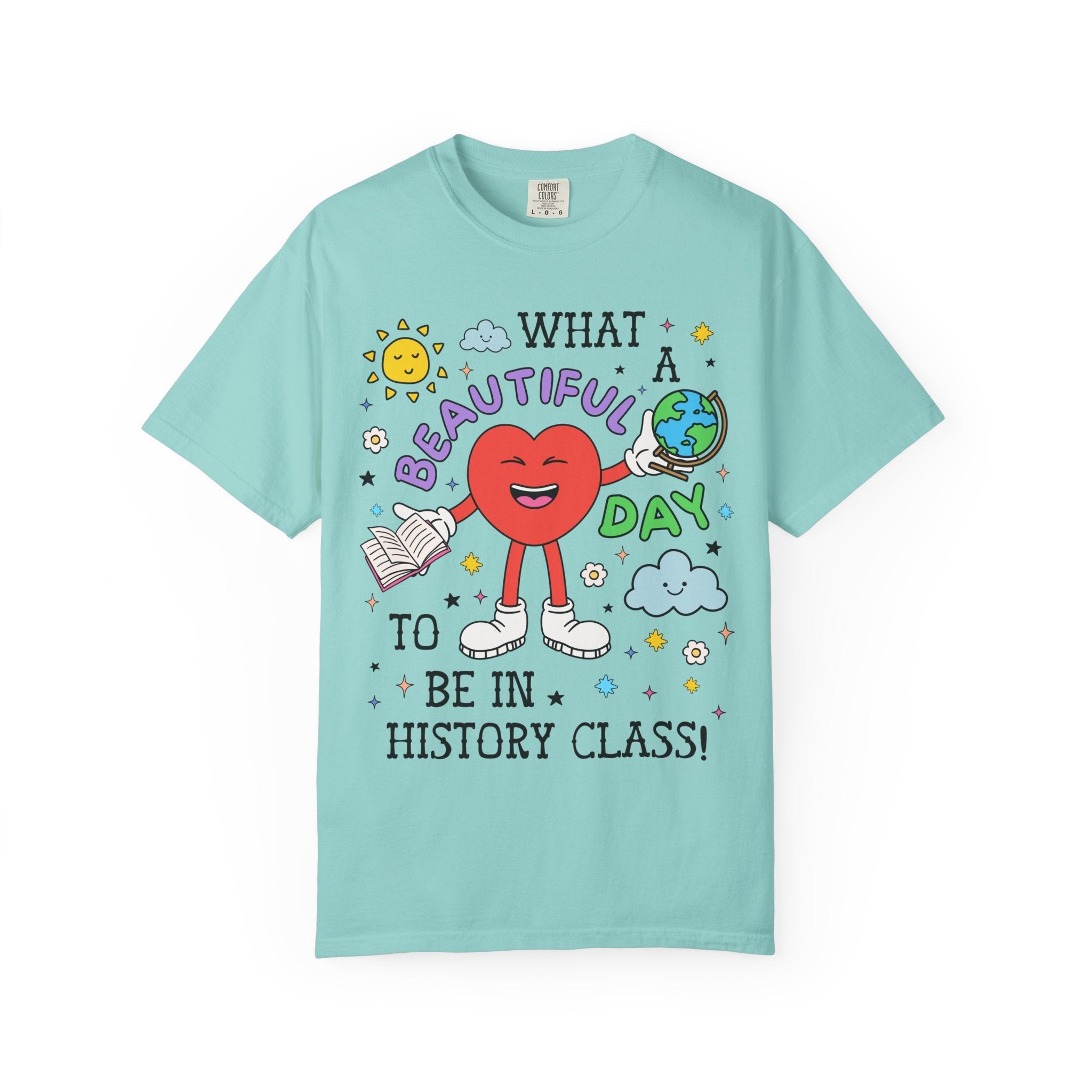 History Teacher Tee Shirt for History Professor, Adorable Retro 90s Aesthetic T-Shirt with Flowers for Historian or Social Studies Teacher - Opal and June