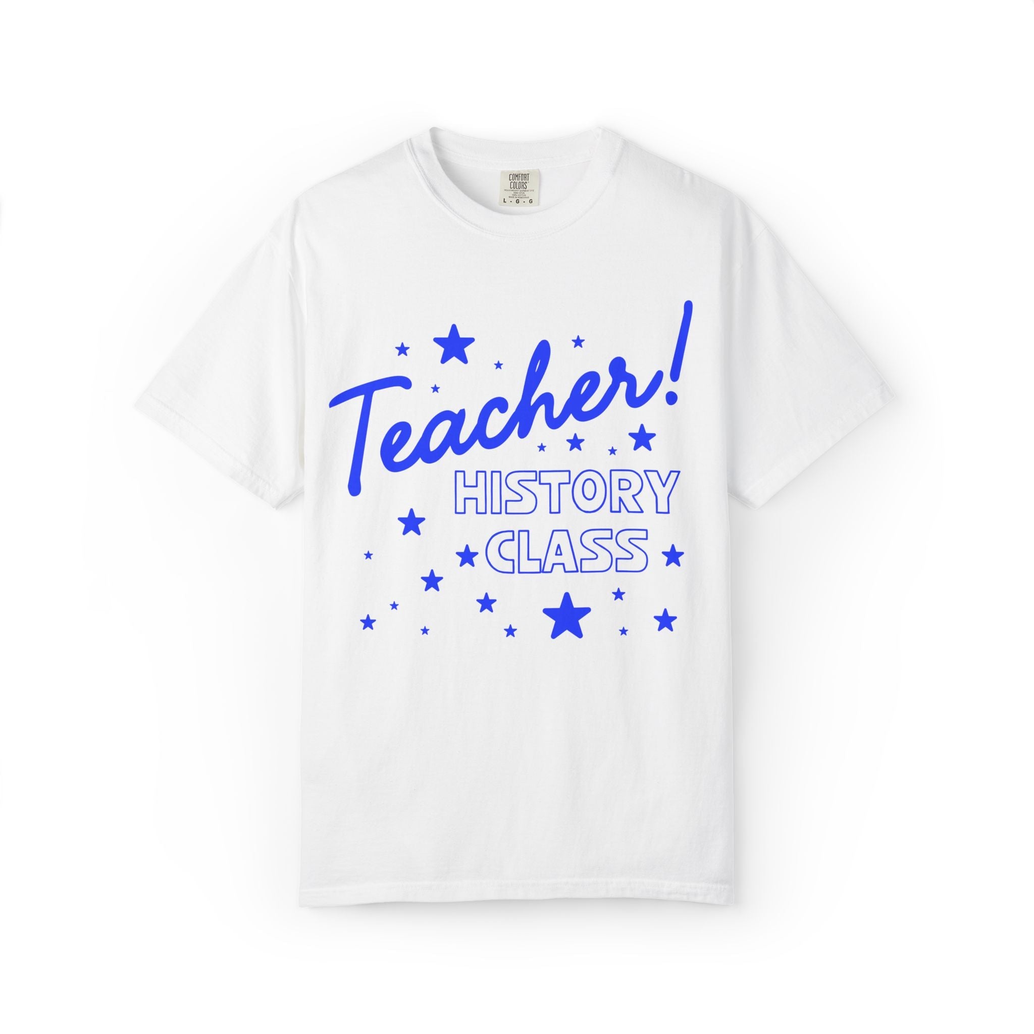 History Teacher Tee Shirt with Stars: Cute Matching Teacher T-Shirt for Back to School or Teacher Appreciation Gift, History Department - Opal and June