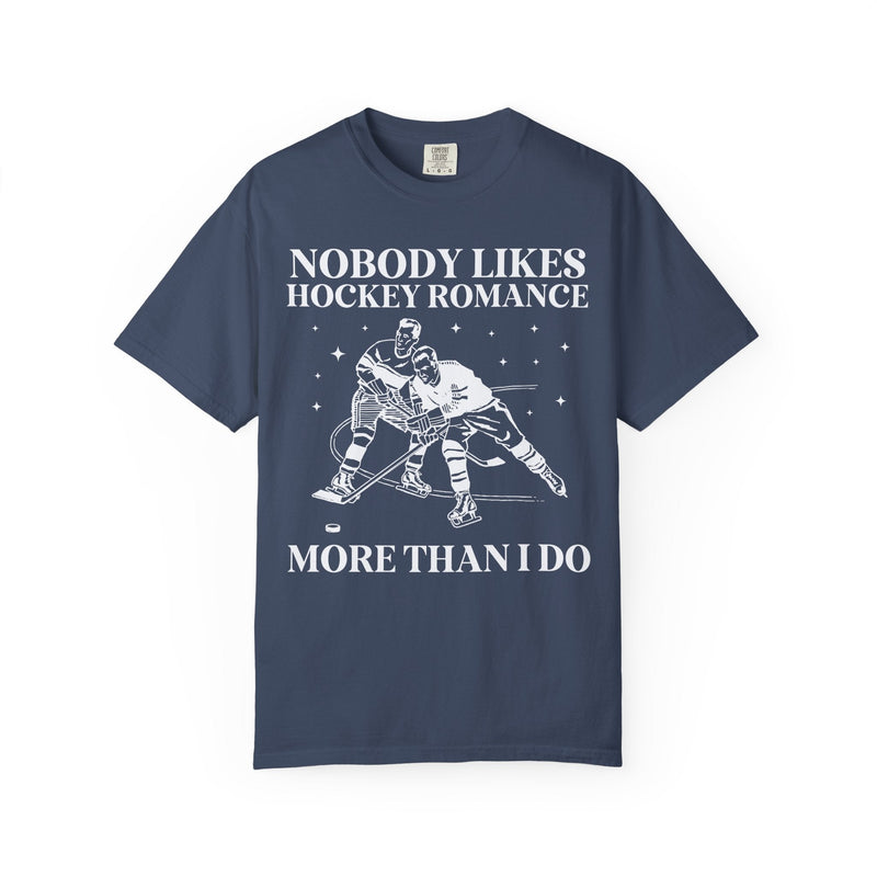 Hockey Romance Book Lover Tee Shirt with Funny Saying, Silly Bookish Tee for Romance Reader Who Loves Sports Romance, Contemporary Romance - Opal and June