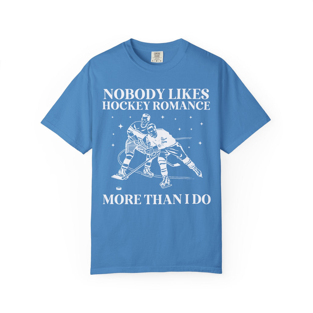 Hockey Romance Book Lover Tee Shirt with Funny Saying, Silly Bookish Tee for Romance Reader Who Loves Sports Romance, Contemporary Romance - Opal and June