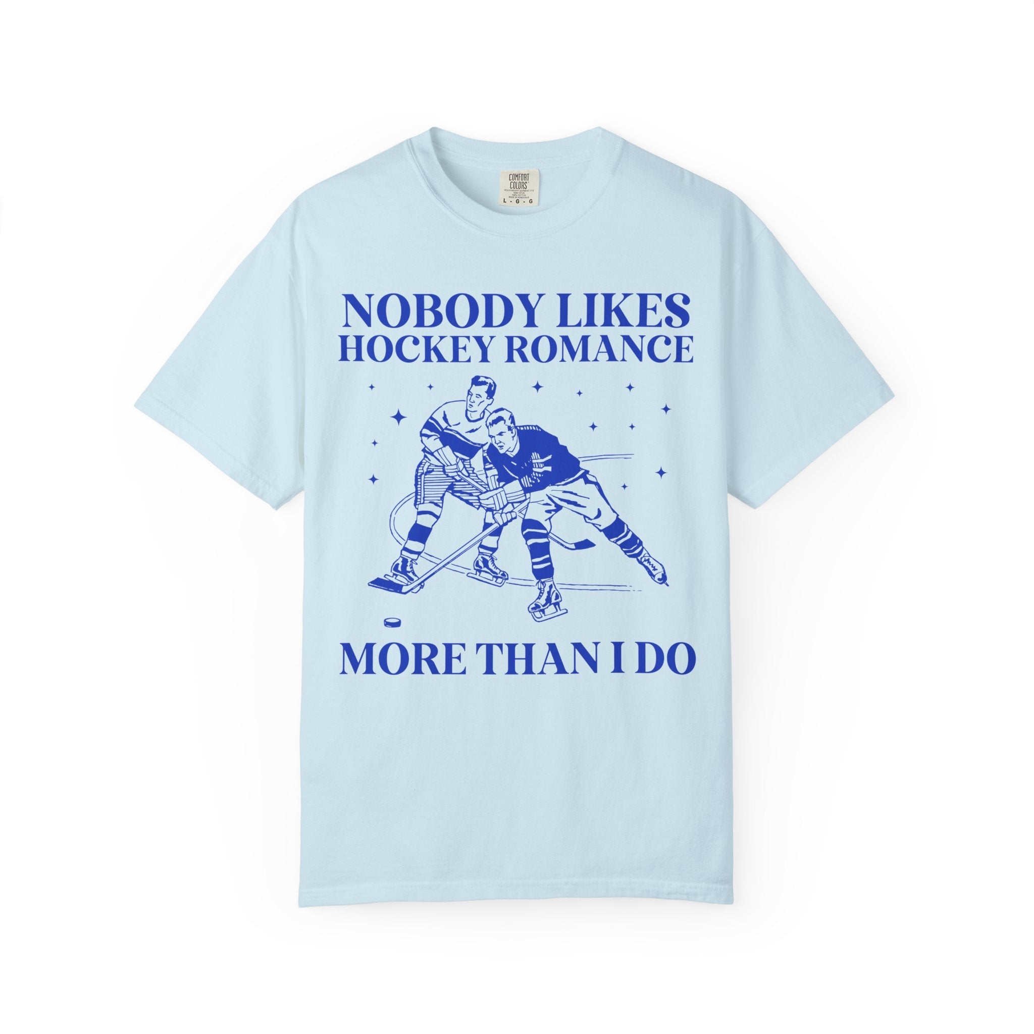 Hockey Romance Book Lover Tee Shirt with Funny Saying, Silly Bookish Tee for Romance Reader Who Loves Sports Romance, Contemporary Romance - Opal and June