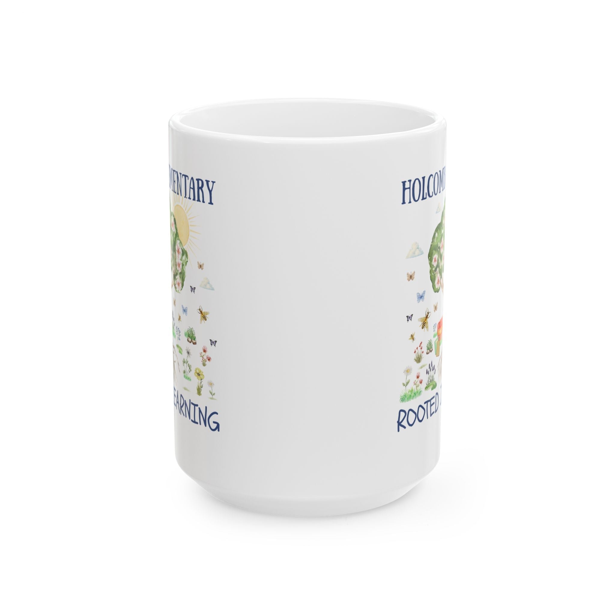 Holcomb Elementary School 15 Oz Coffee Mug: Rooted in Learning | FPS + Opal and June Coffee Mug, Fayetteville Public Schools - Opal and June
