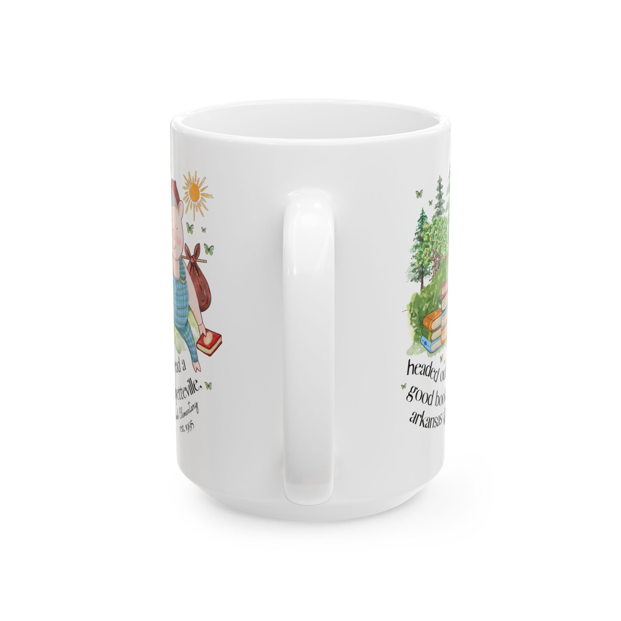 Holcomb Elementary School Coffee Mug: Headed Out to Read a Good Book - Opal and June