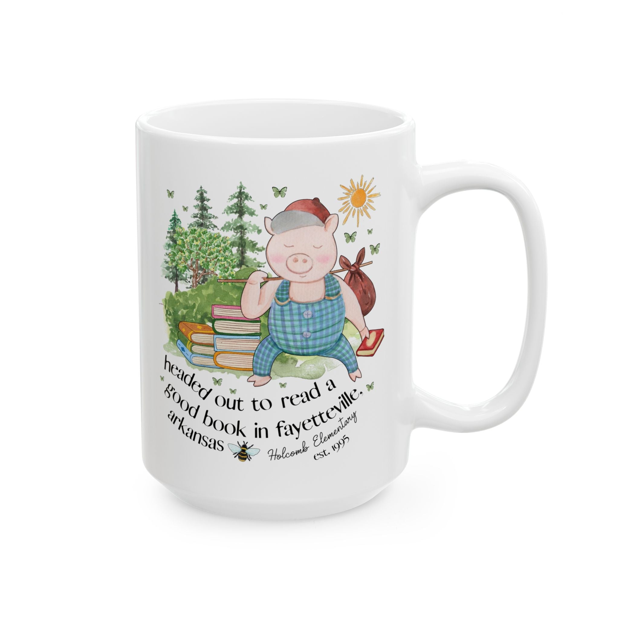 Holcomb Elementary School Coffee Mug: Headed Out to Read a Good Book - Opal and June