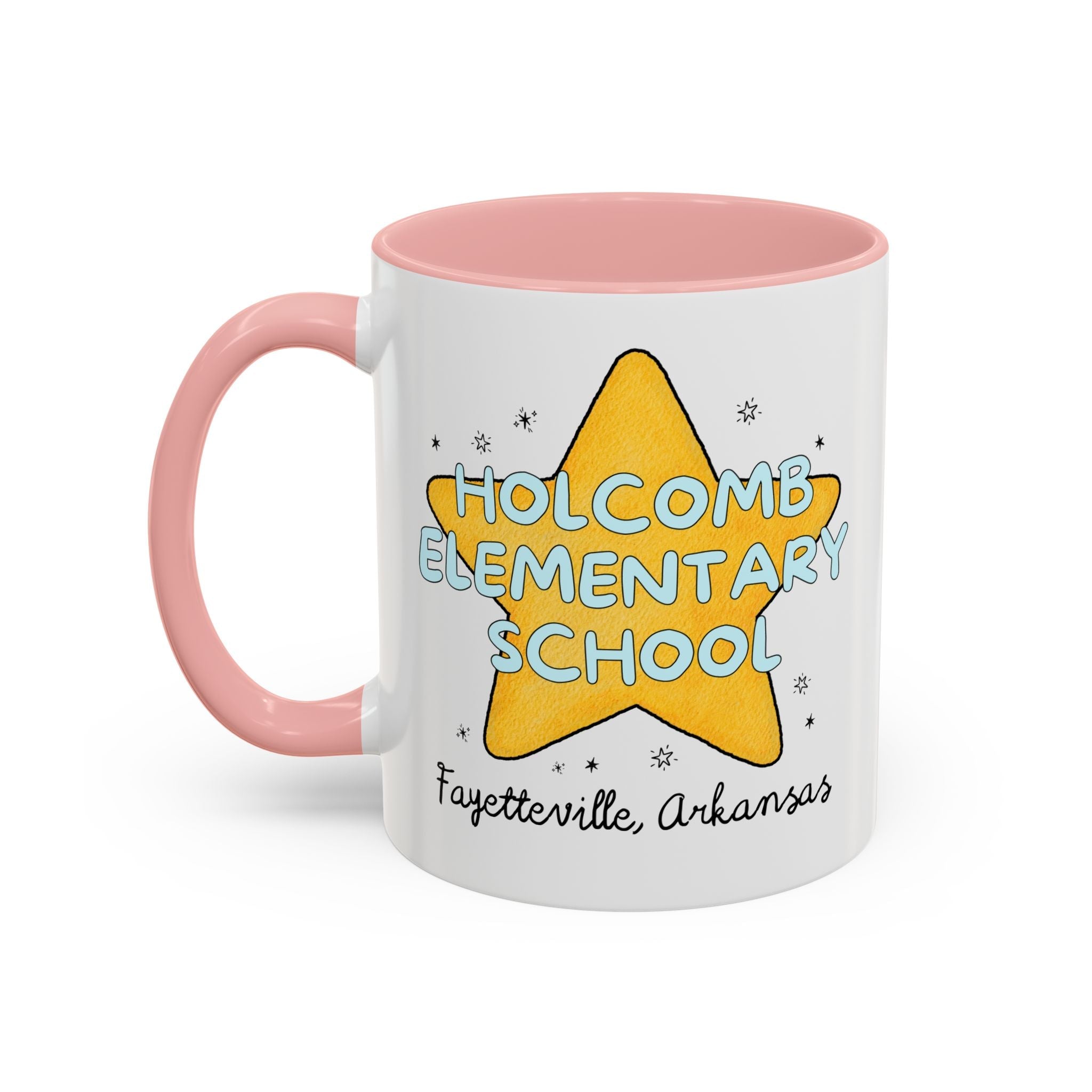 Holcomb Elementary School Coffee Mug: Star Design | FPS + Opal and June 11 Oz Coffee Mug, Fayetteville Public Schools - Opal and June