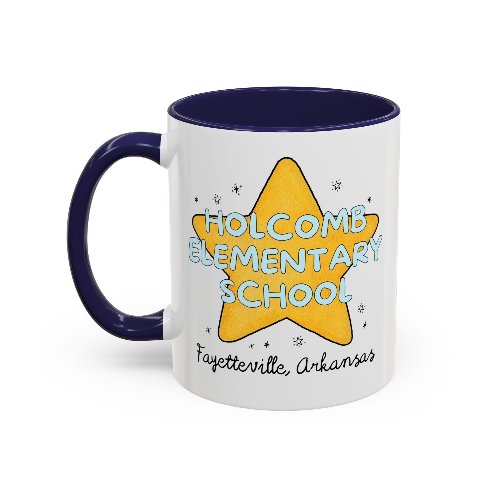 Holcomb Elementary School Coffee Mug: Star Design | FPS + Opal and June 11 Oz Coffee Mug, Fayetteville Public Schools - Opal and June