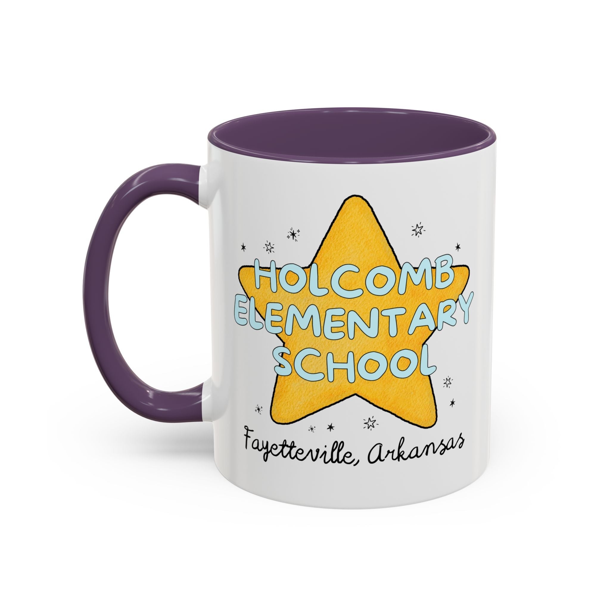 Holcomb Elementary School Coffee Mug: Star Design | FPS + Opal and June 11 Oz Coffee Mug, Fayetteville Public Schools - Opal and June