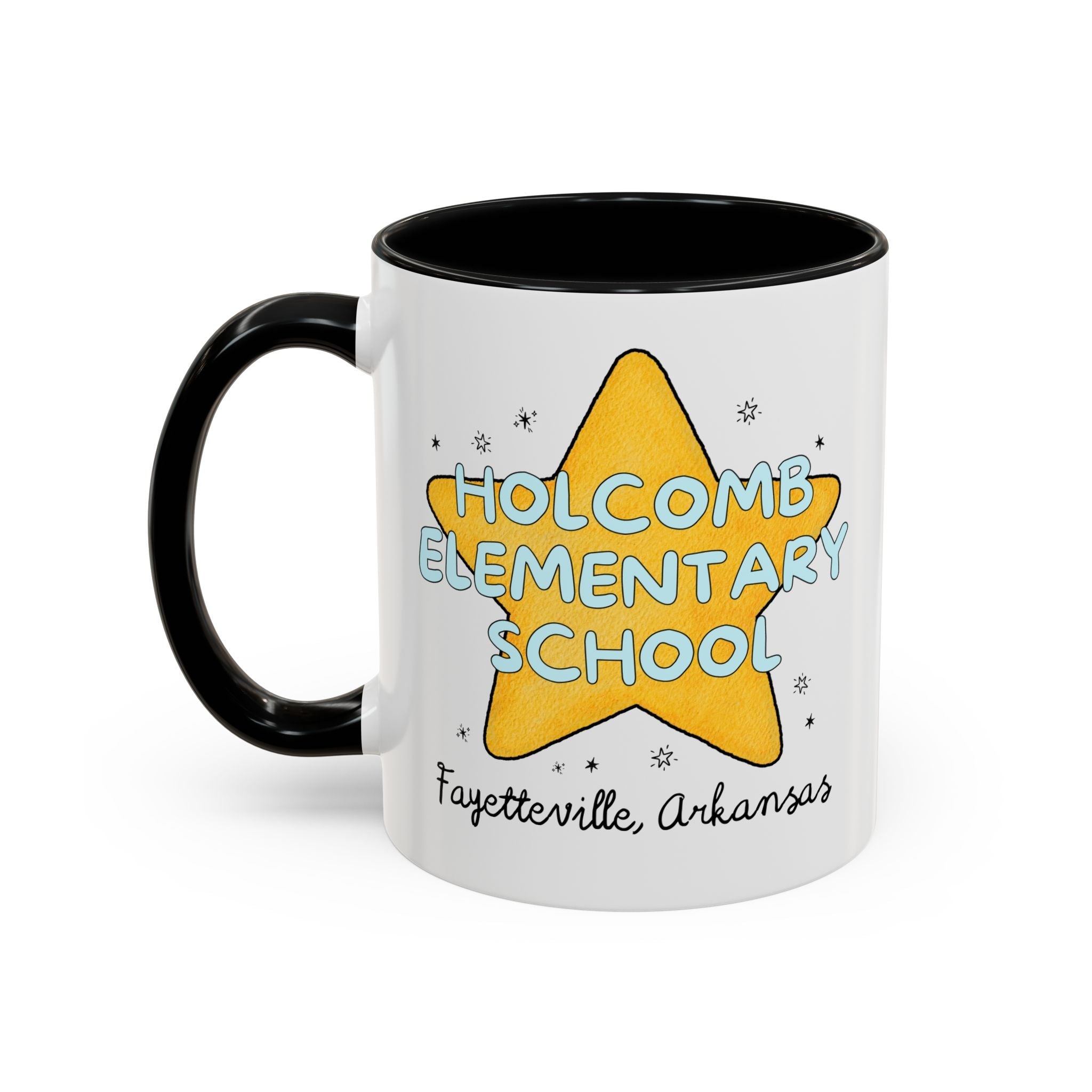 Holcomb Elementary School Coffee Mug: Star Design | FPS + Opal and June 11 Oz Coffee Mug, Fayetteville Public Schools - Opal and June