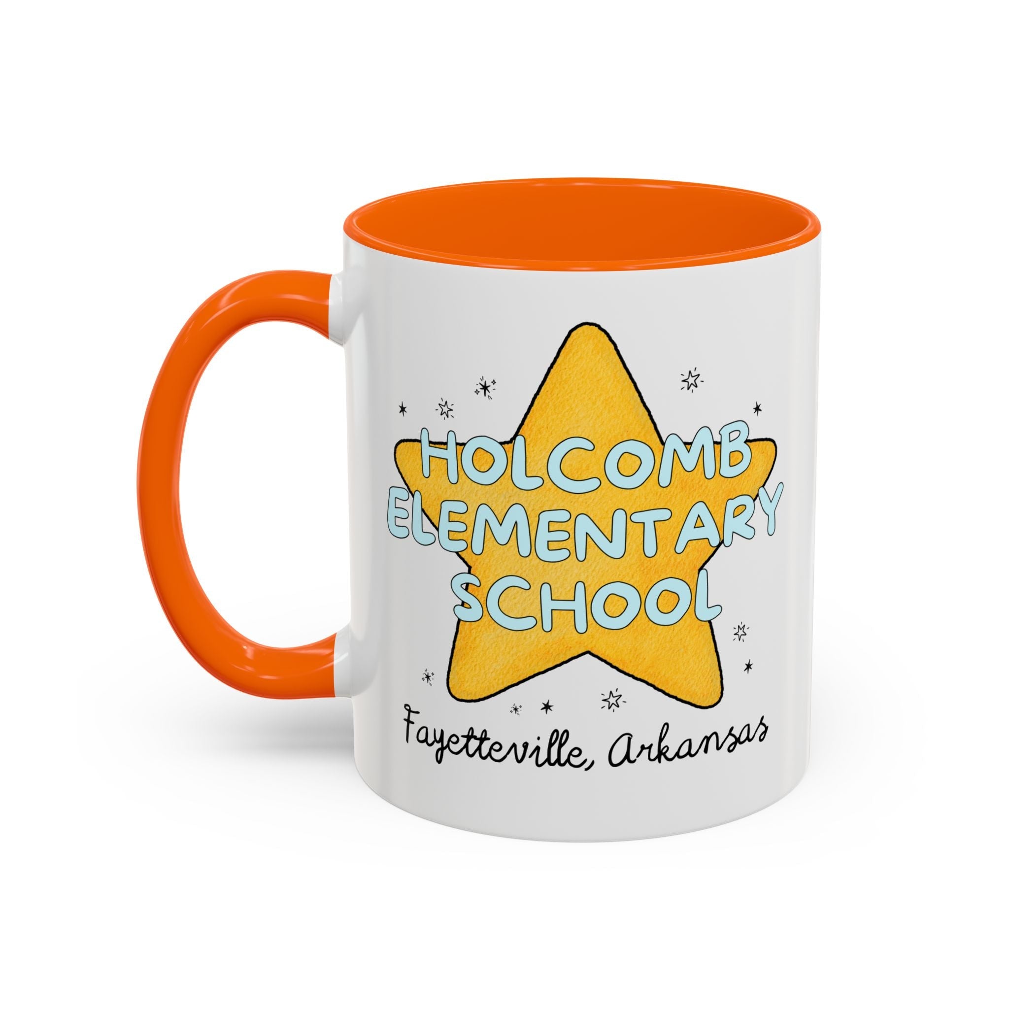 Holcomb Elementary School Coffee Mug: Star Design | FPS + Opal and June 11 Oz Coffee Mug, Fayetteville Public Schools - Opal and June