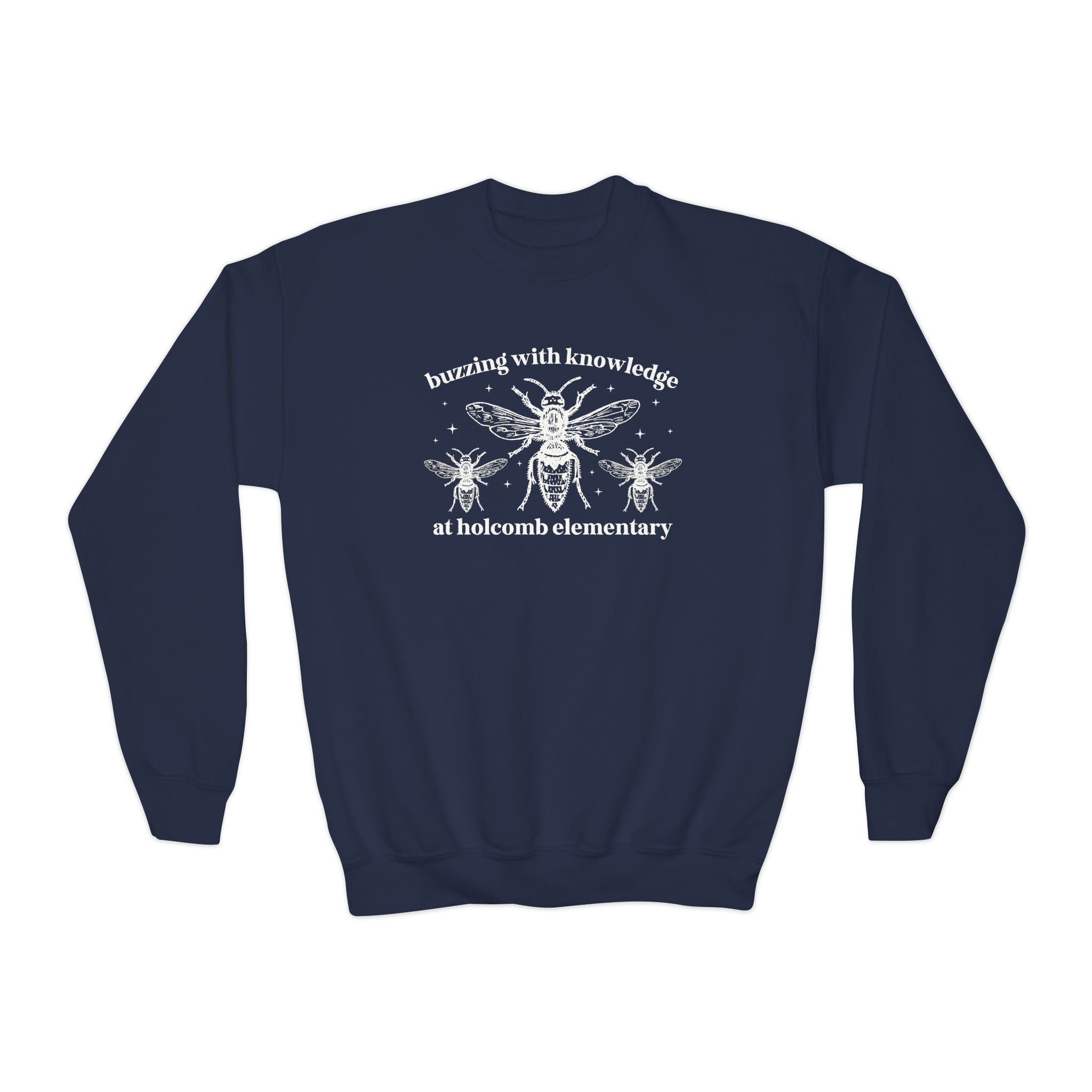 Holcomb Elementary School Kids Sweatshirt: Buzzing with Knowledge - Opal and June