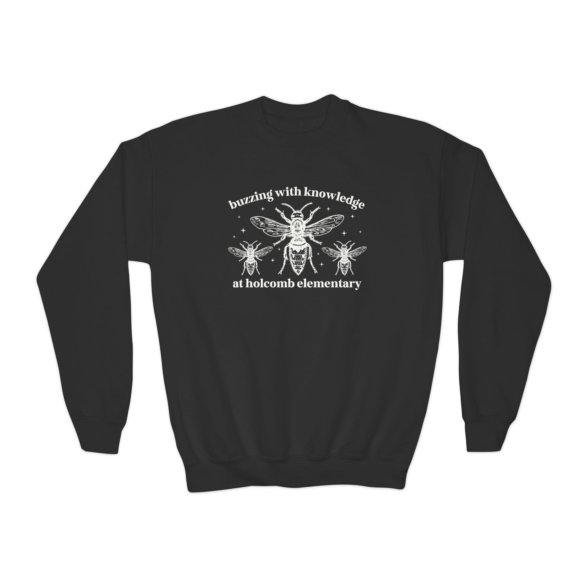 Holcomb Elementary School Kids Sweatshirt: Buzzing with Knowledge - Opal and June