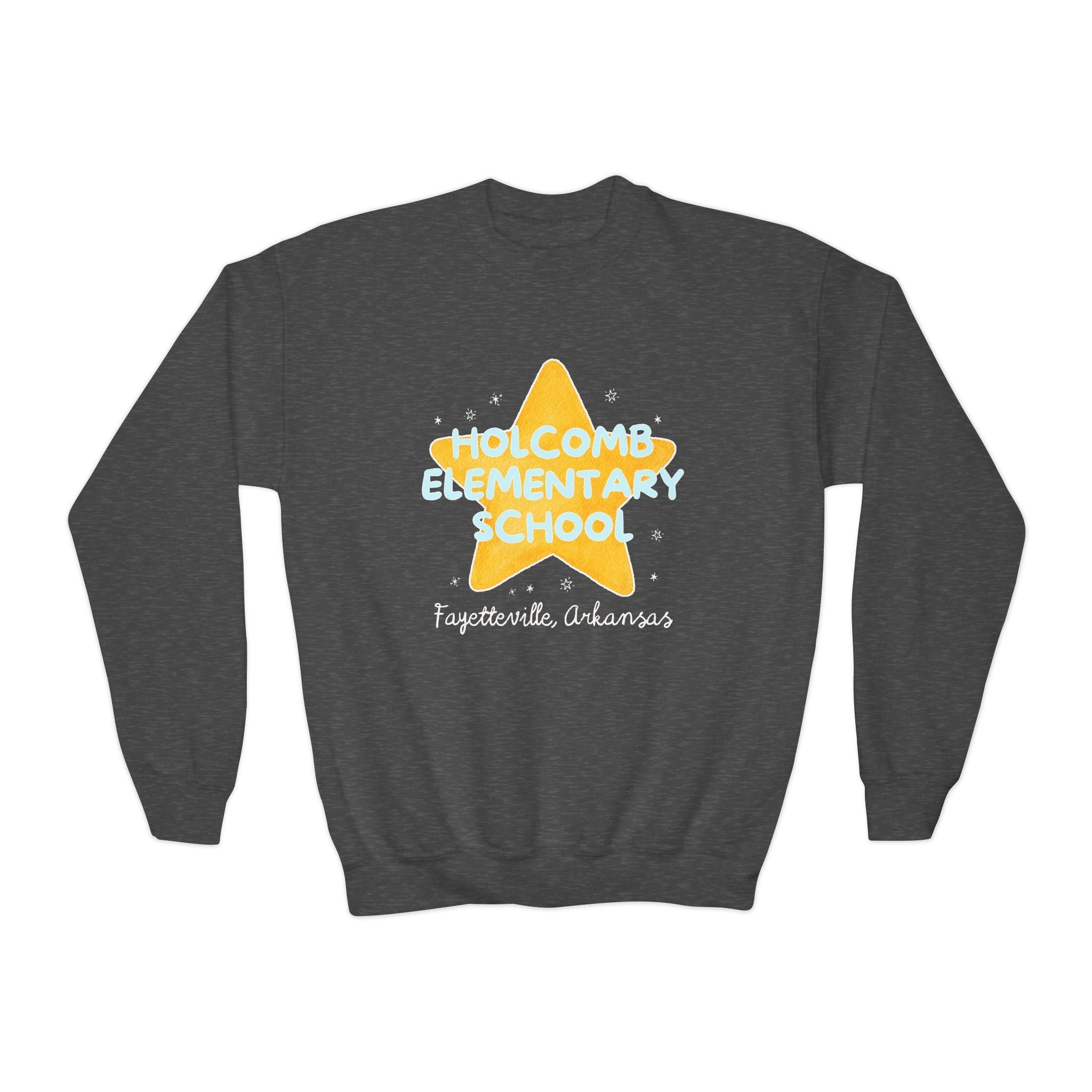 Holcomb Elementary School Kids Sweatshirt: Star Design | FPS + Opal and June Kids Sweatshirt, Fayetteville Public Schools - Opal and June