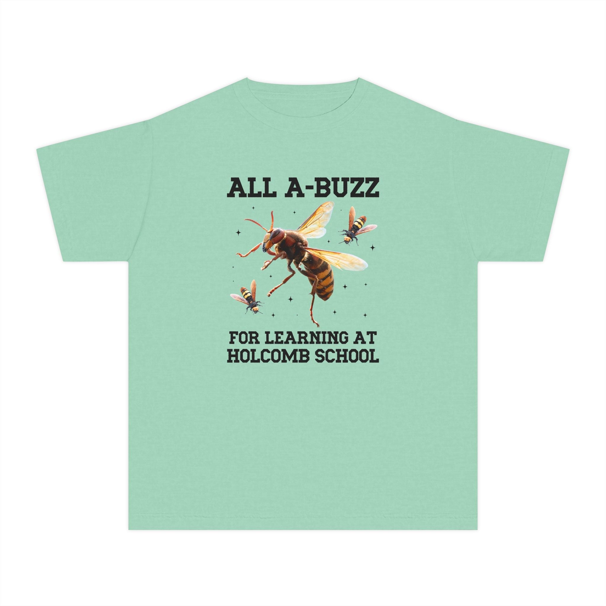 Holcomb Elementary School Kids Tee Shirt: All A - Buzz For Learning - Opal and June