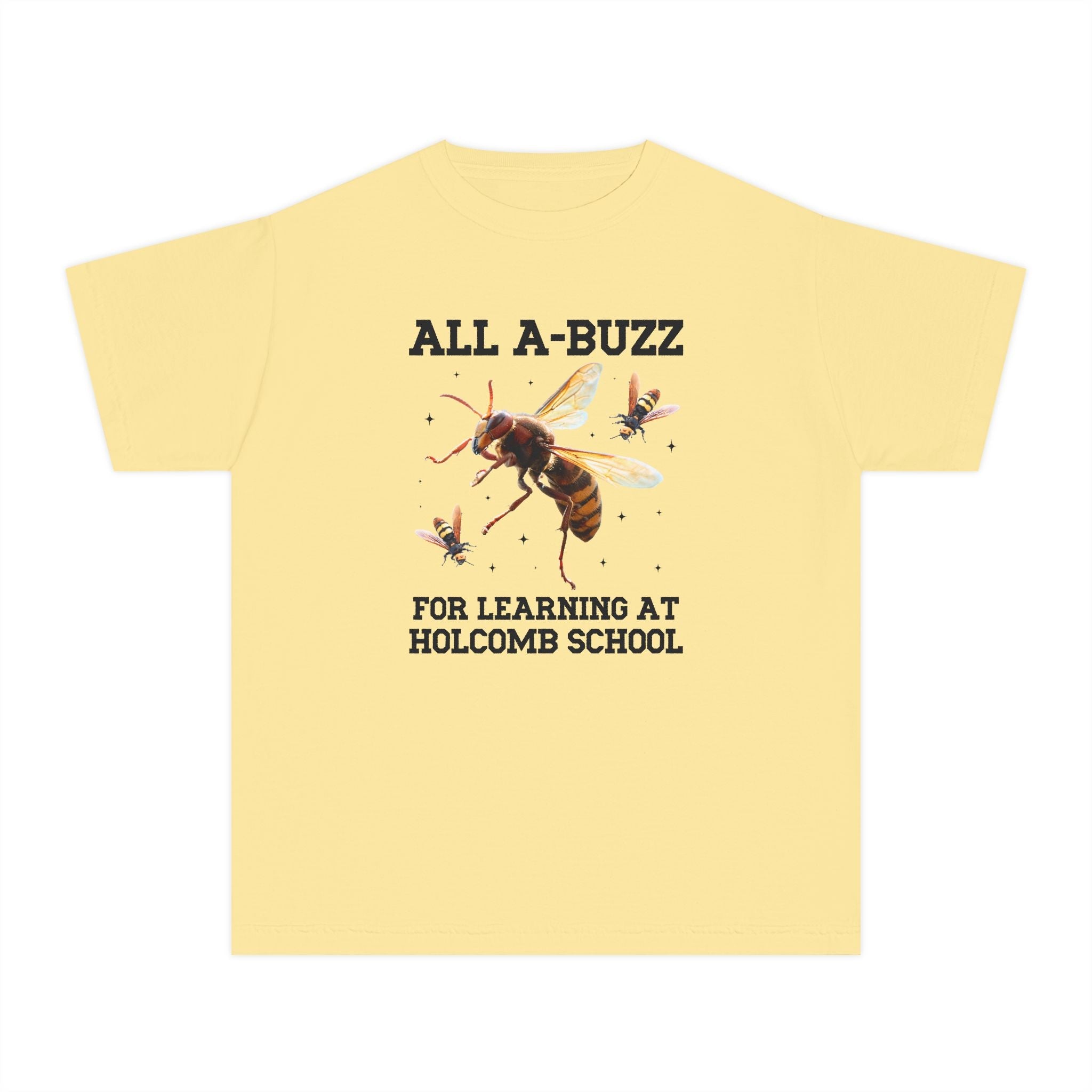 Holcomb Elementary School Kids Tee Shirt: All A - Buzz For Learning - Opal and June