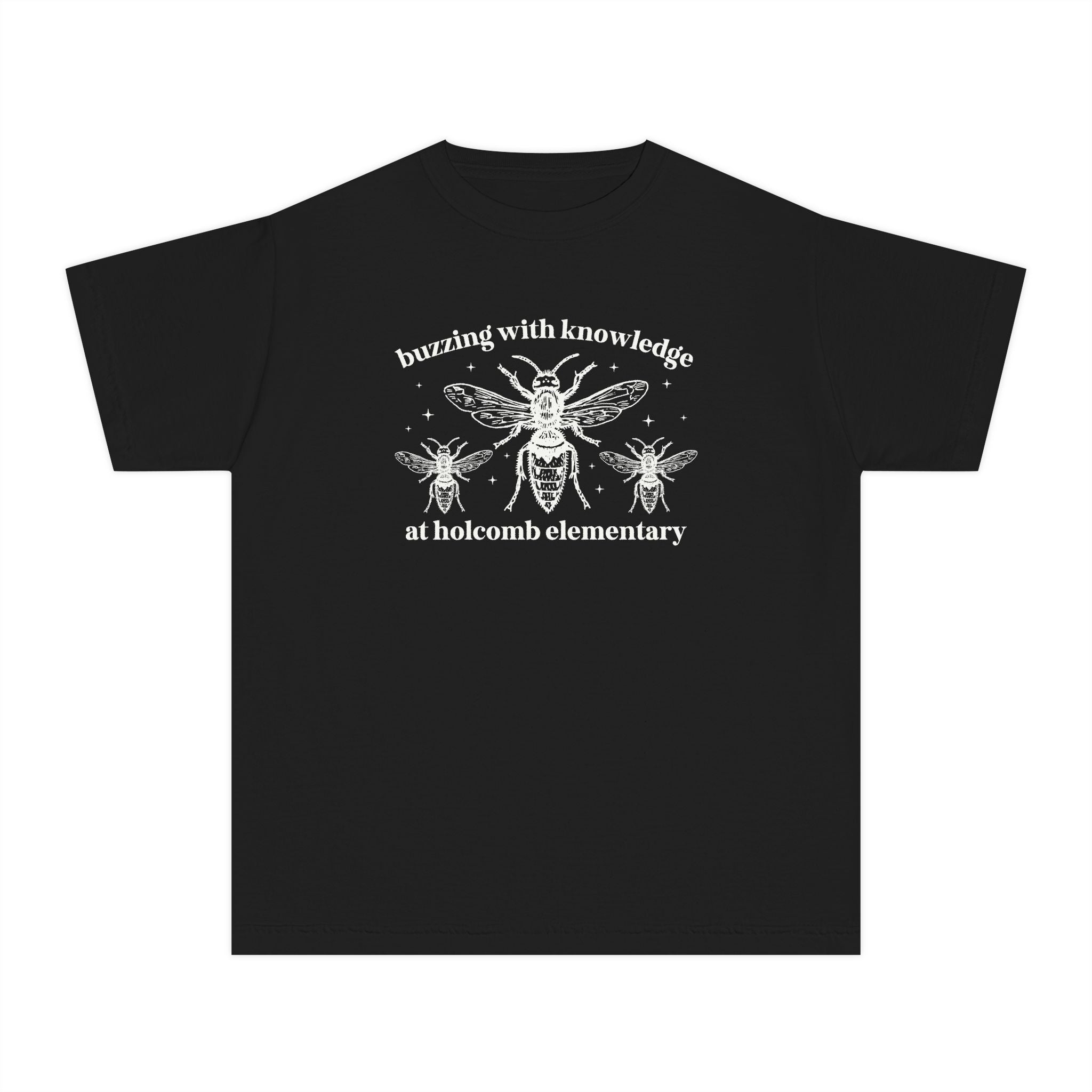 Holcomb Elementary School Kids Tee Shirt: Buzzing with Knowledge - Opal and June