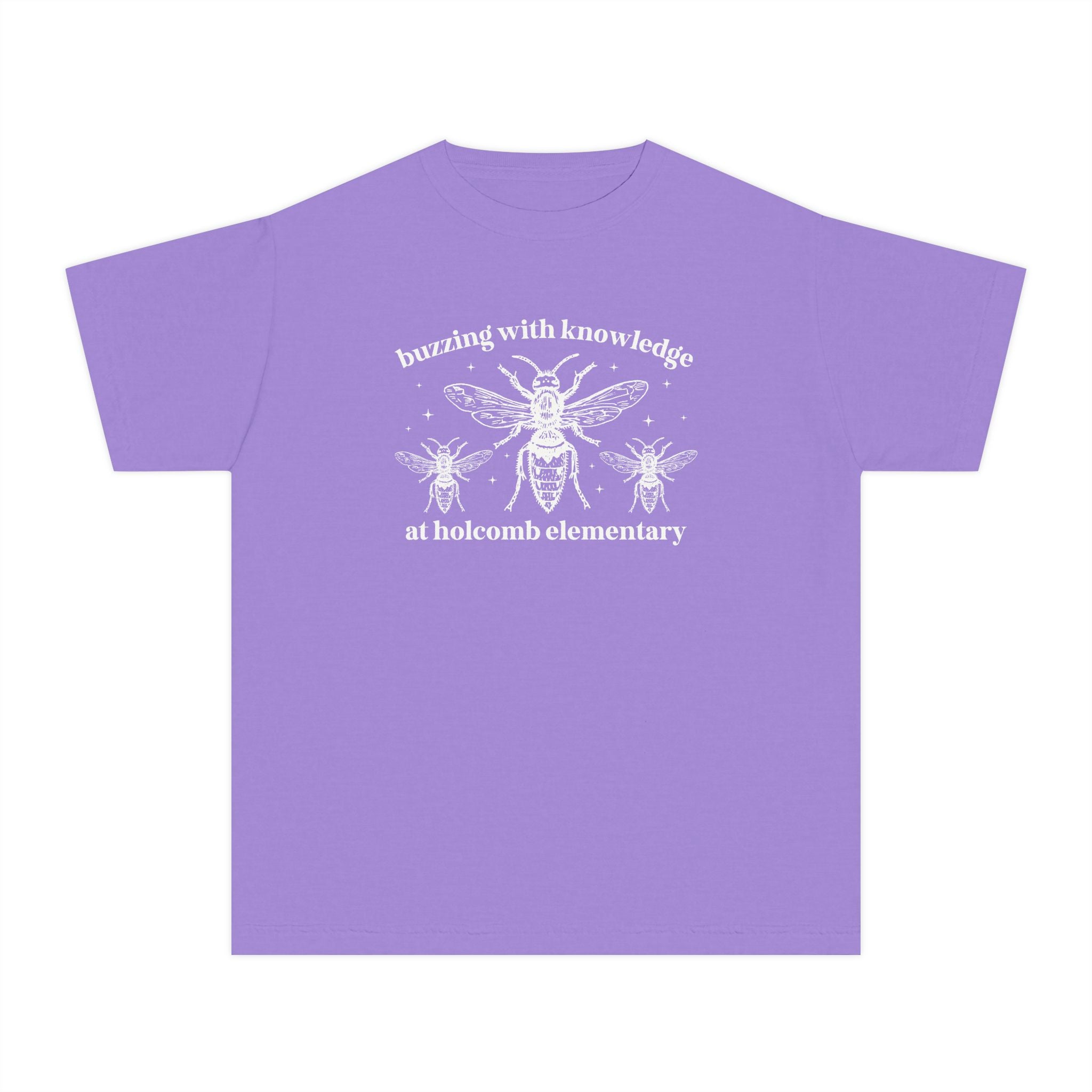 Holcomb Elementary School Kids Tee Shirt: Buzzing with Knowledge - Opal and June