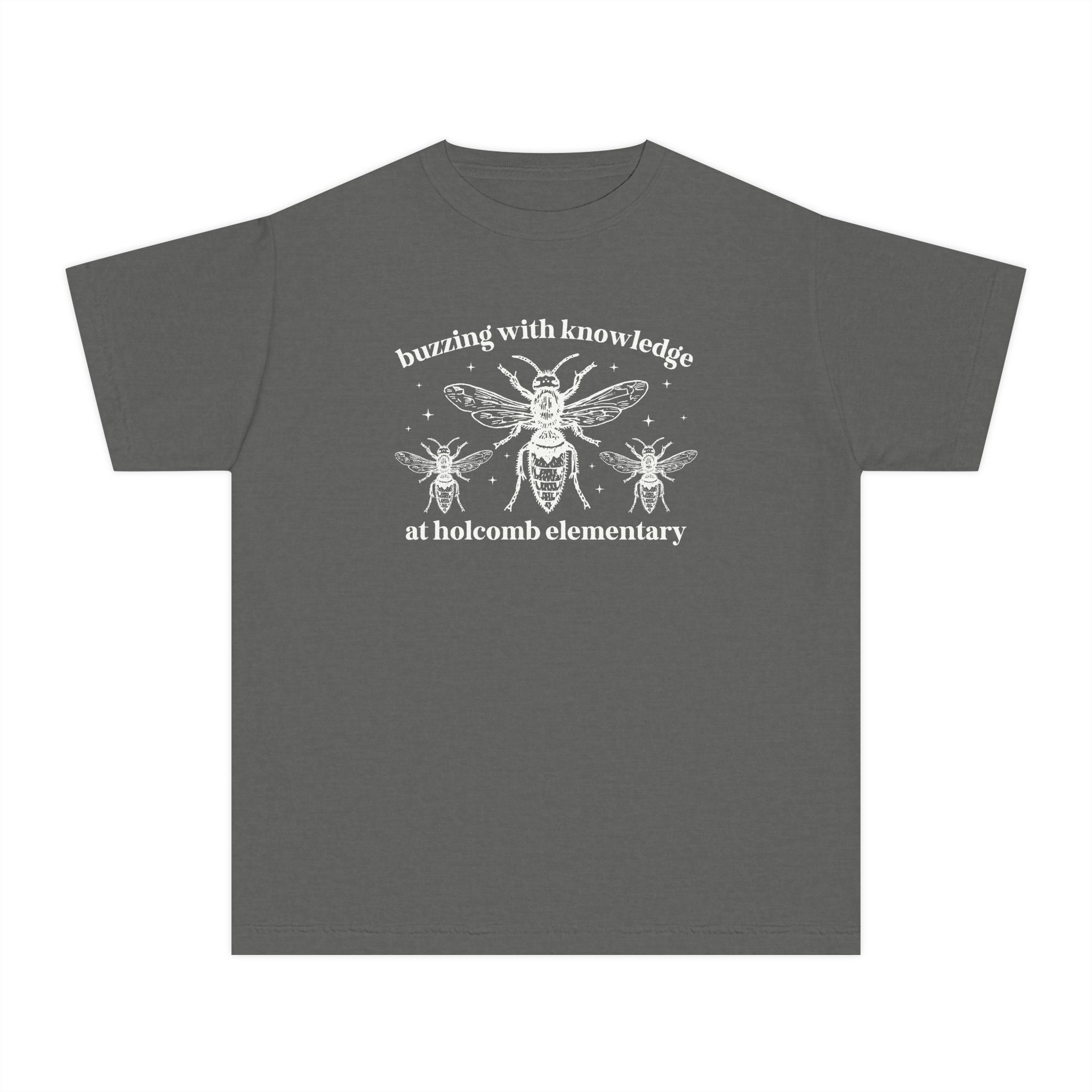 Holcomb Elementary School Kids Tee Shirt: Buzzing with Knowledge - Opal and June