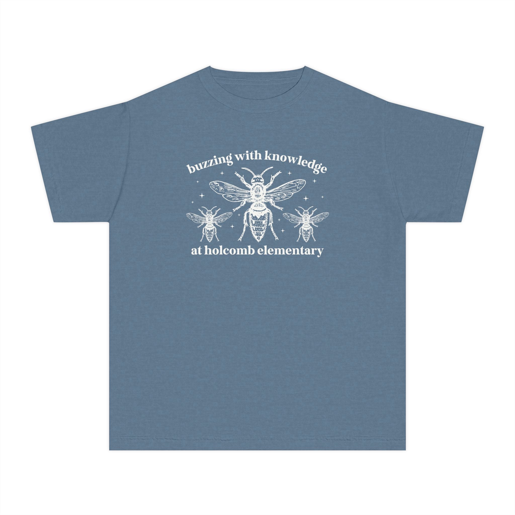 Holcomb Elementary School Kids Tee Shirt: Buzzing with Knowledge - Opal and June