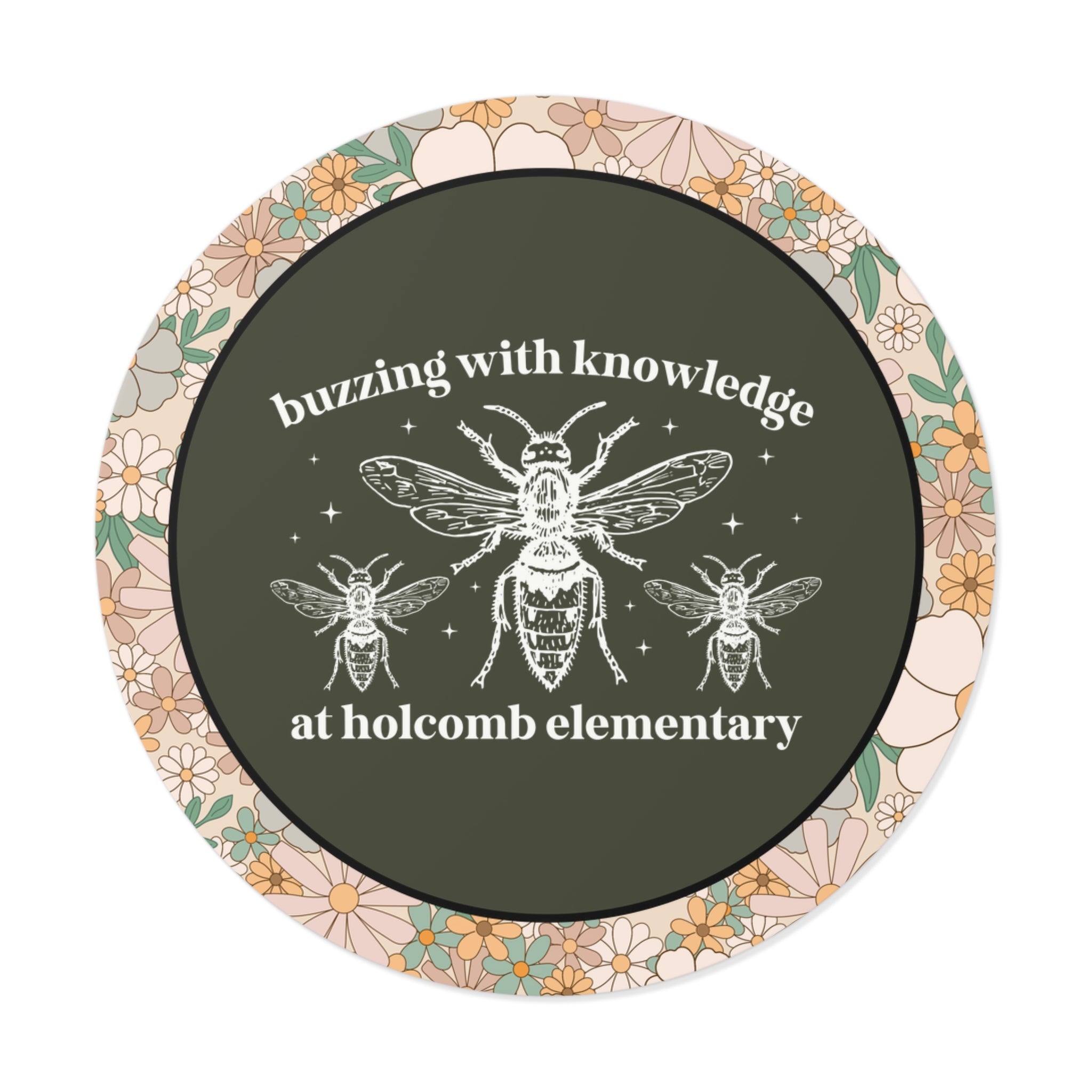 Holcomb Elementary School Sticker: Buzzing with Knowledge - Opal and June