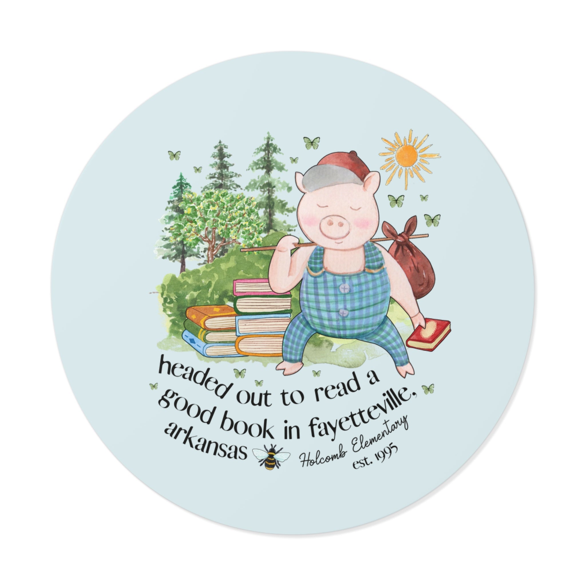 Holcomb Elementary School Sticker: Headed Out to Read a Good Book - Opal and June