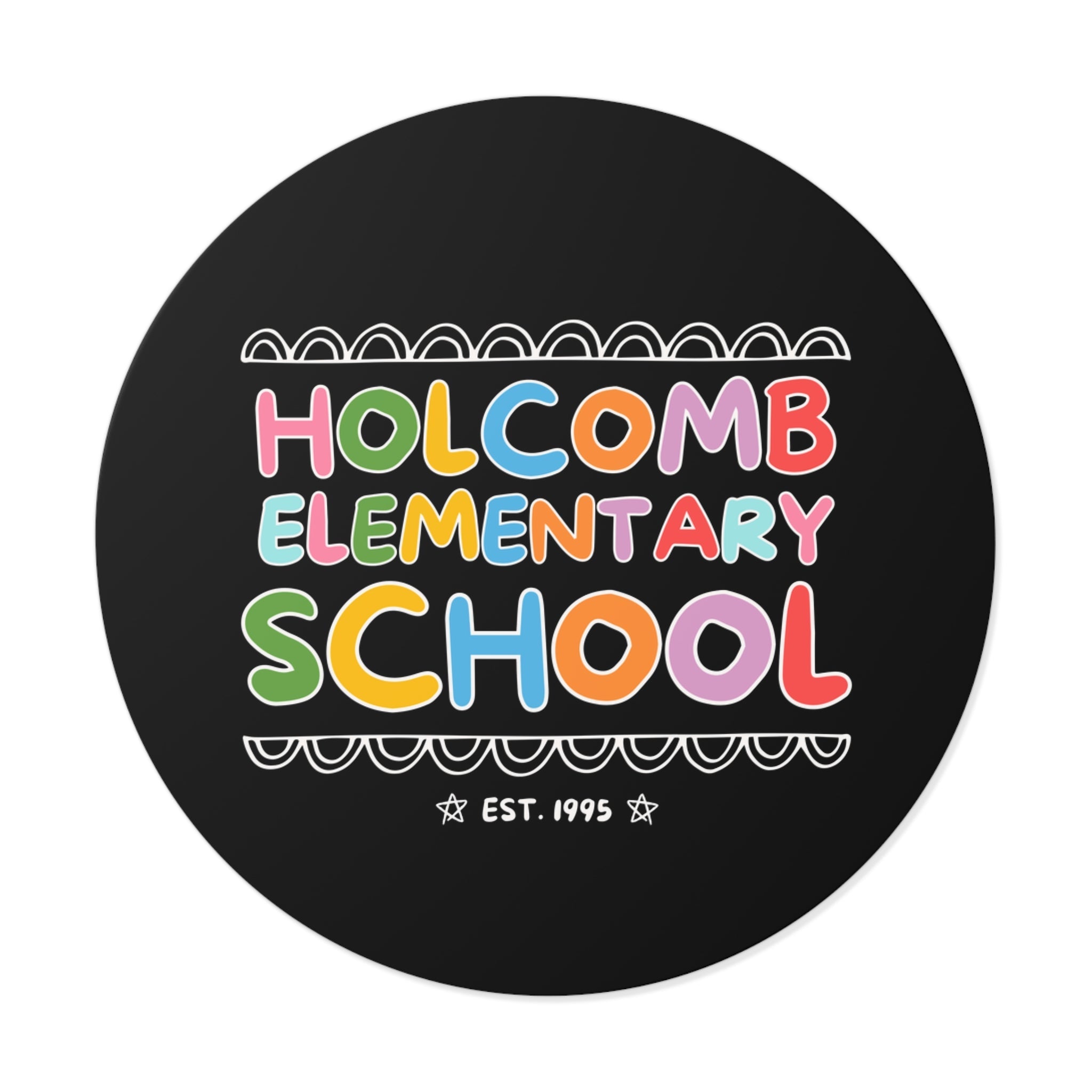 Holcomb Elementary School Sticker: Rainbow Letters | FPS + Opal and June Sticker, Fayetteville Public Schools - Opal and June