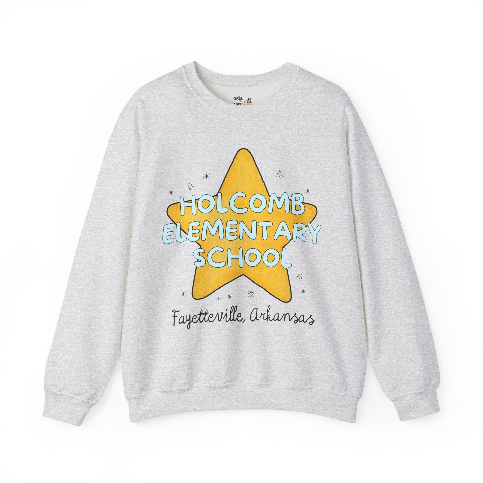 Holcomb Elementary School Sweatshirt: Star Design | FPS + Opal and June Sweatshirt, Fayetteville Public Schools - Opal and June