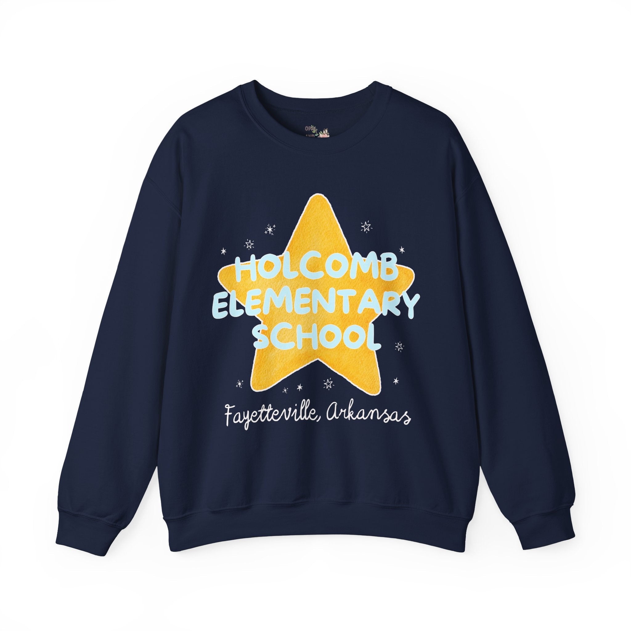 Holcomb Elementary School Sweatshirt: Star Design | FPS + Opal and June Sweatshirt, Fayetteville Public Schools - Opal and June