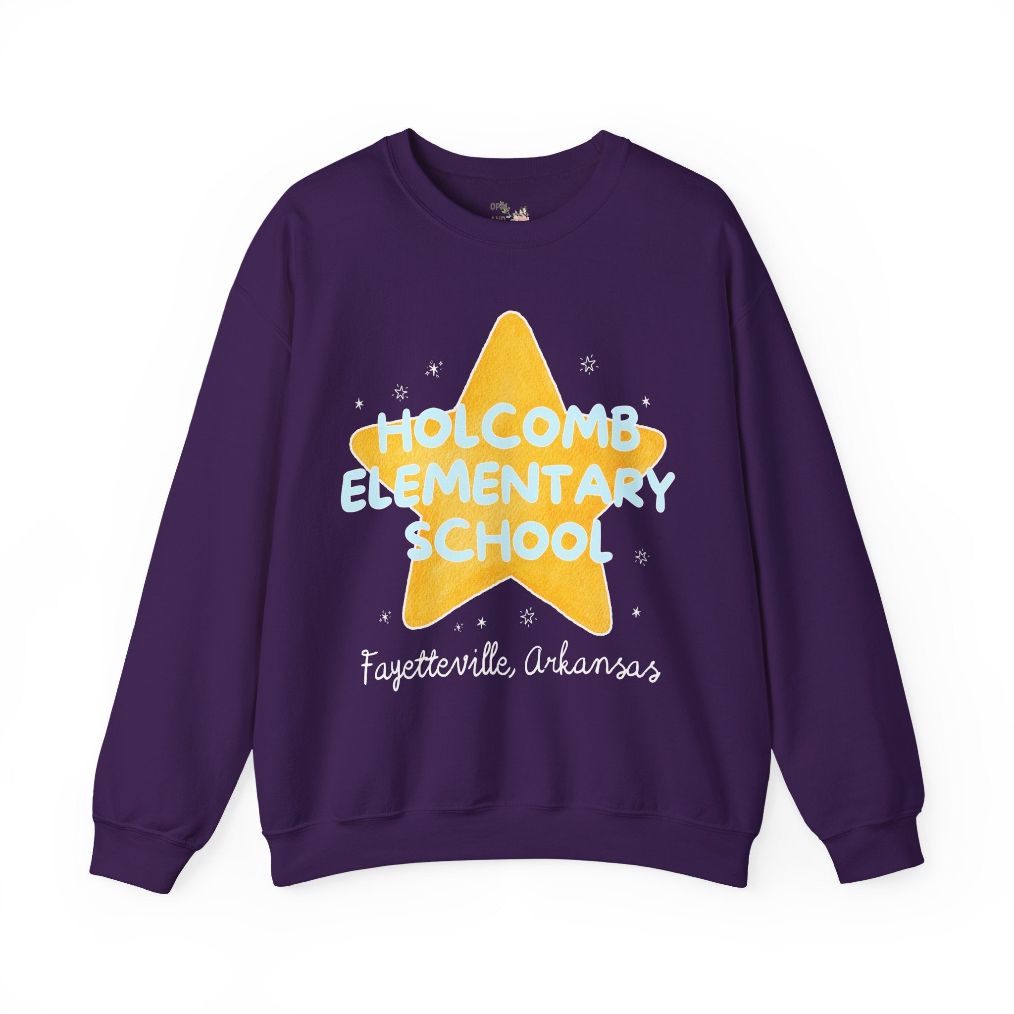 Holcomb Elementary School Sweatshirt: Star Design | FPS + Opal and June Sweatshirt, Fayetteville Public Schools - Opal and June
