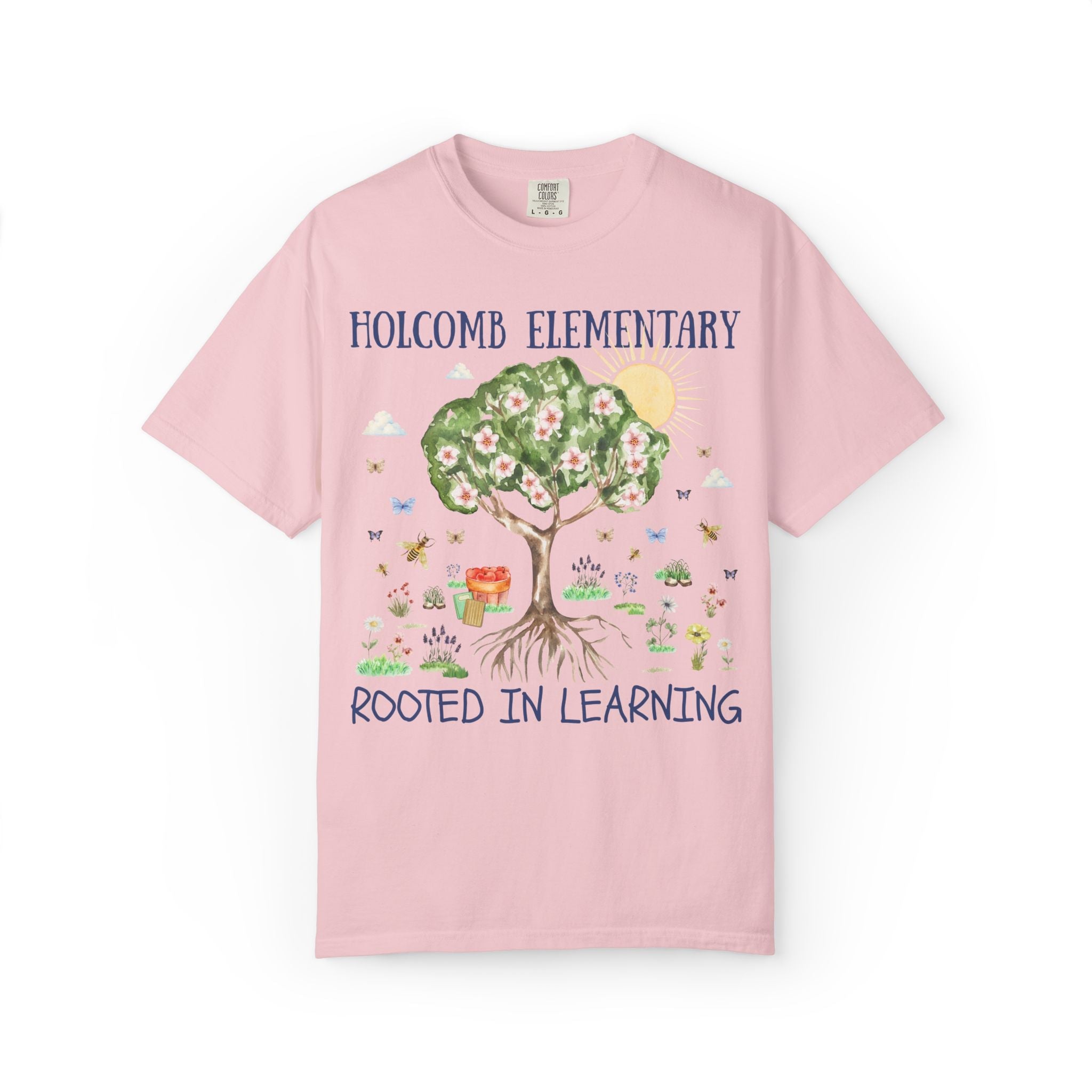Holcomb Elementary School Tee Shirt: Rooted in Learning | FPS + Opal and June Tee Shirt, Fayetteville Public Schools - Opal and June