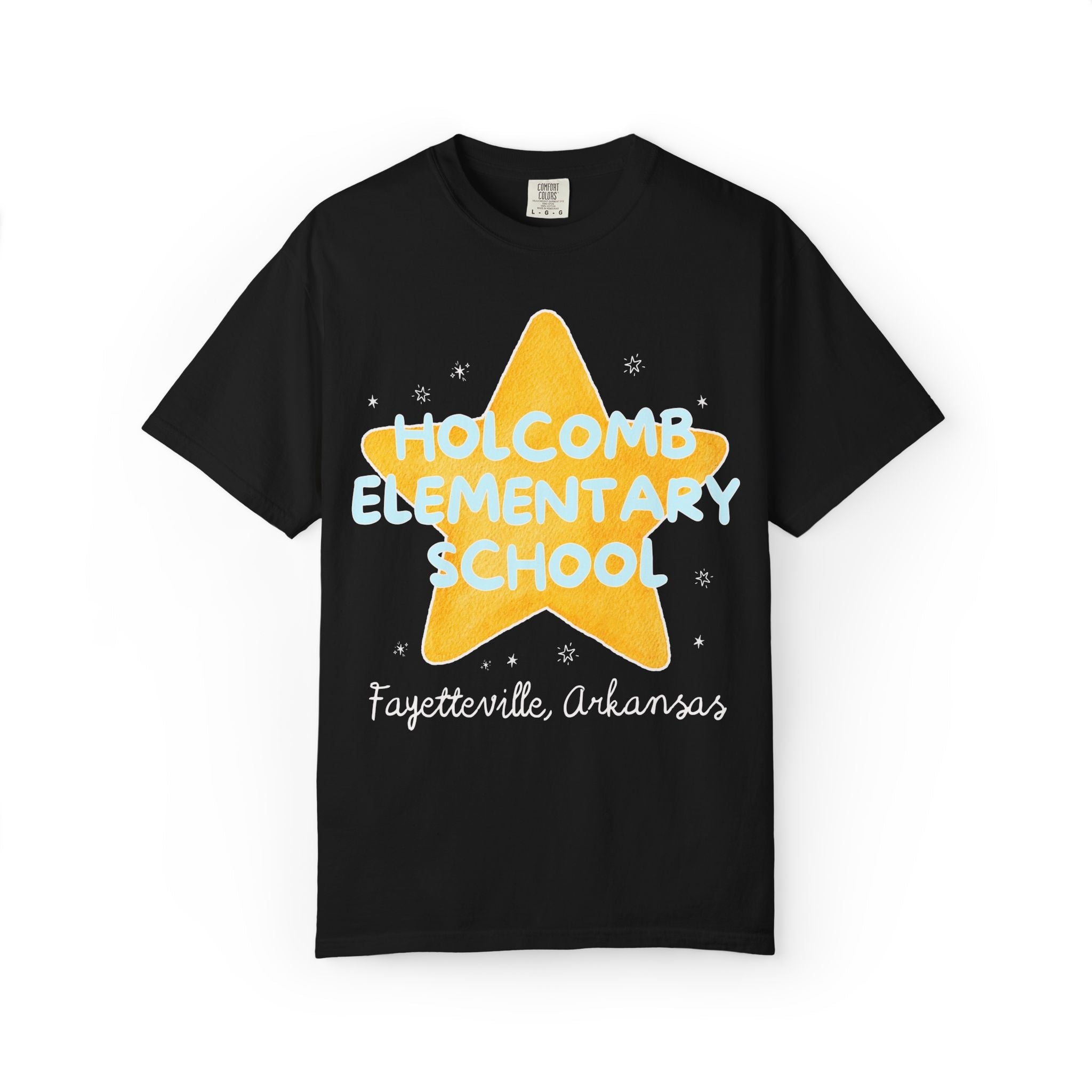Holcomb Elementary School Tee Shirt: Star Design | FPS + Opal and June Tee Shirt, Fayetteville Public Schools - Opal and June