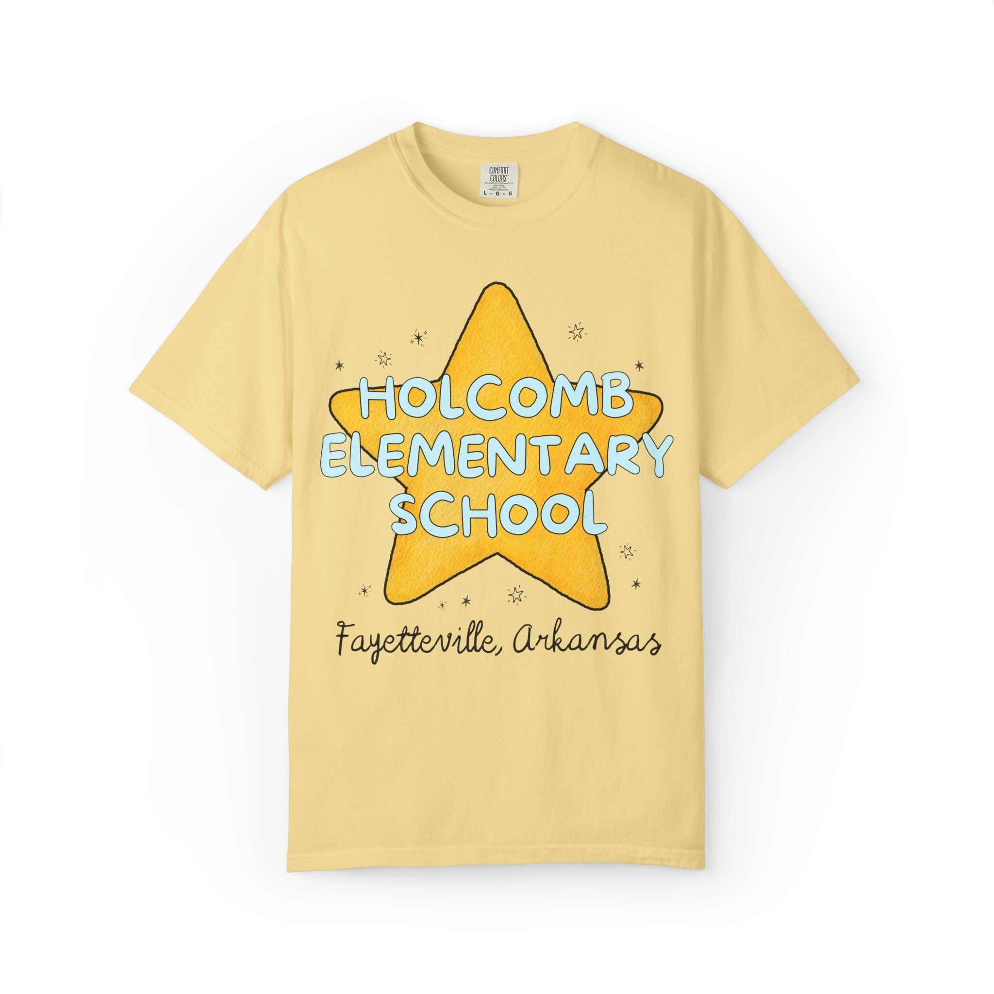 Holcomb Elementary School Tee Shirt: Star Design | FPS + Opal and June Tee Shirt, Fayetteville Public Schools - Opal and June