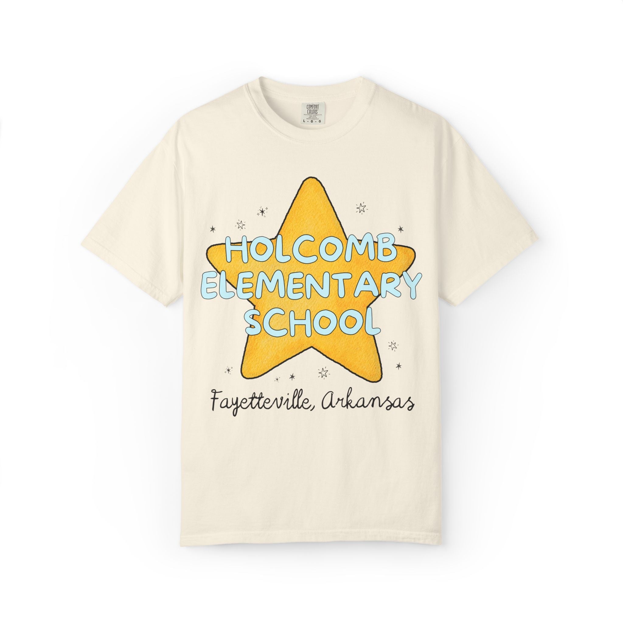 Holcomb Elementary School Tee Shirt: Star Design | FPS + Opal and June Tee Shirt, Fayetteville Public Schools - Opal and June