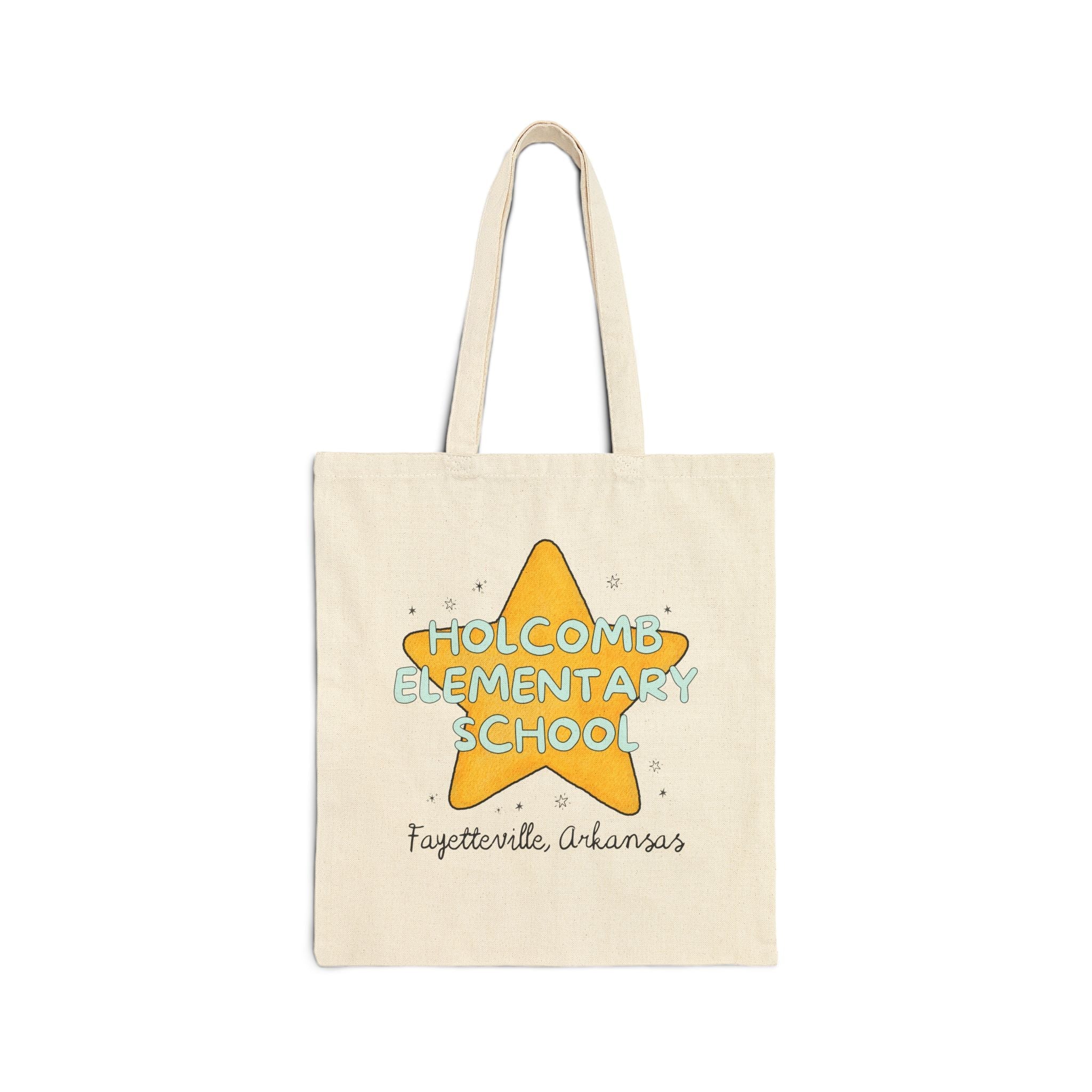 Holcomb Elementary School Tote Bag: Star Design | FPS + Opal and June Tote Bag, Fayetteville Public Schools - Opal and June