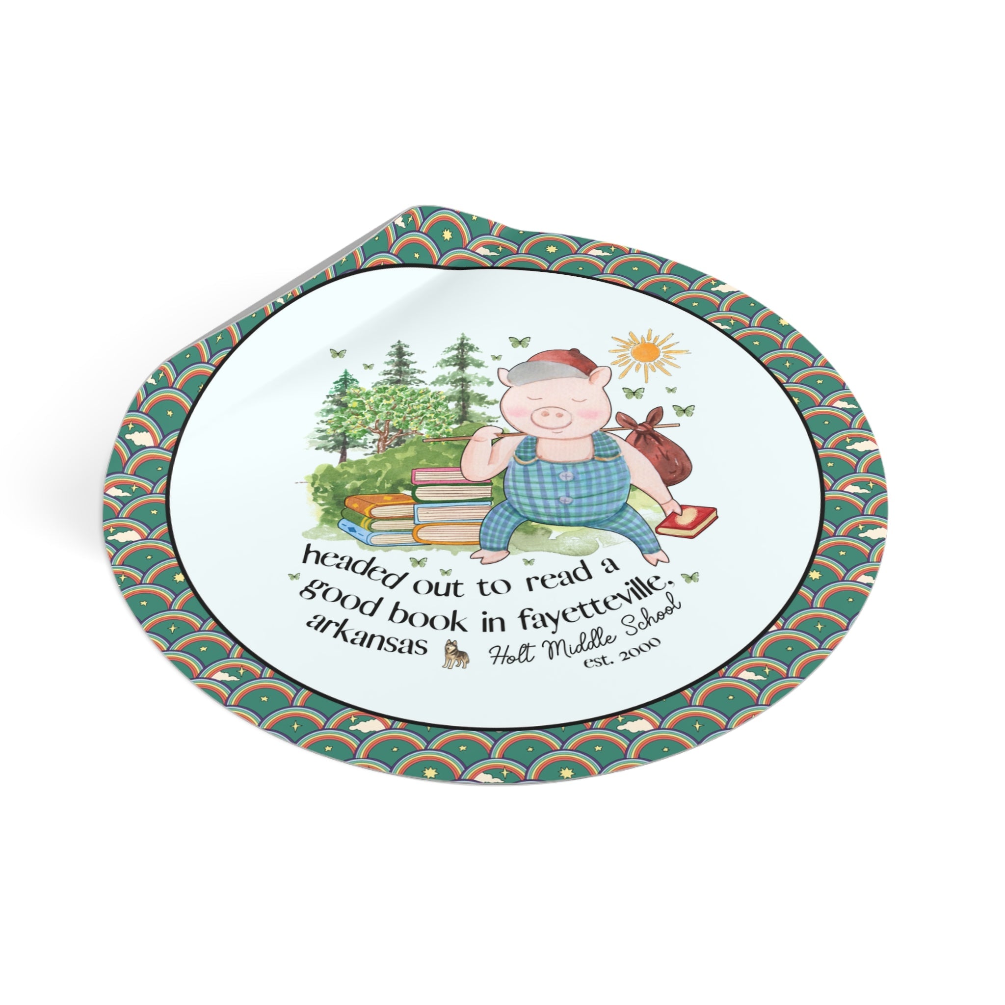 Holt Elementary School Sticker: Headed Out to Read a Good Book - Opal and June