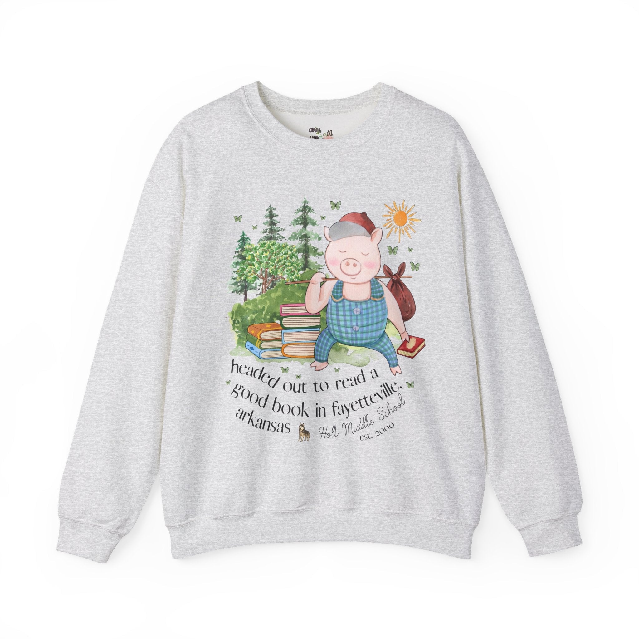 Holt Elementary School Sweatshirt: Headed Out to Read a Good Book - Opal and June