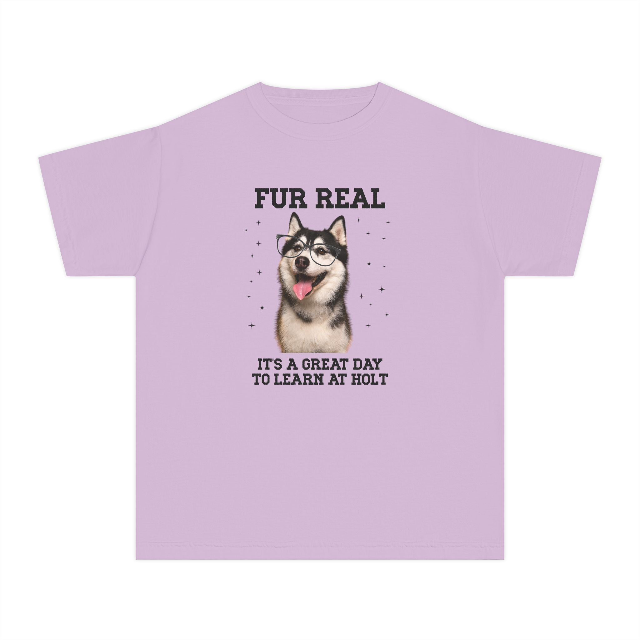 Holt Middle School Kids Tee Shirt: Fur Real, It's a Great Day to Learn at Holt | FPS + Opal and June Kids Tee Shirt, Fayetteville Public Schools - Opal and June