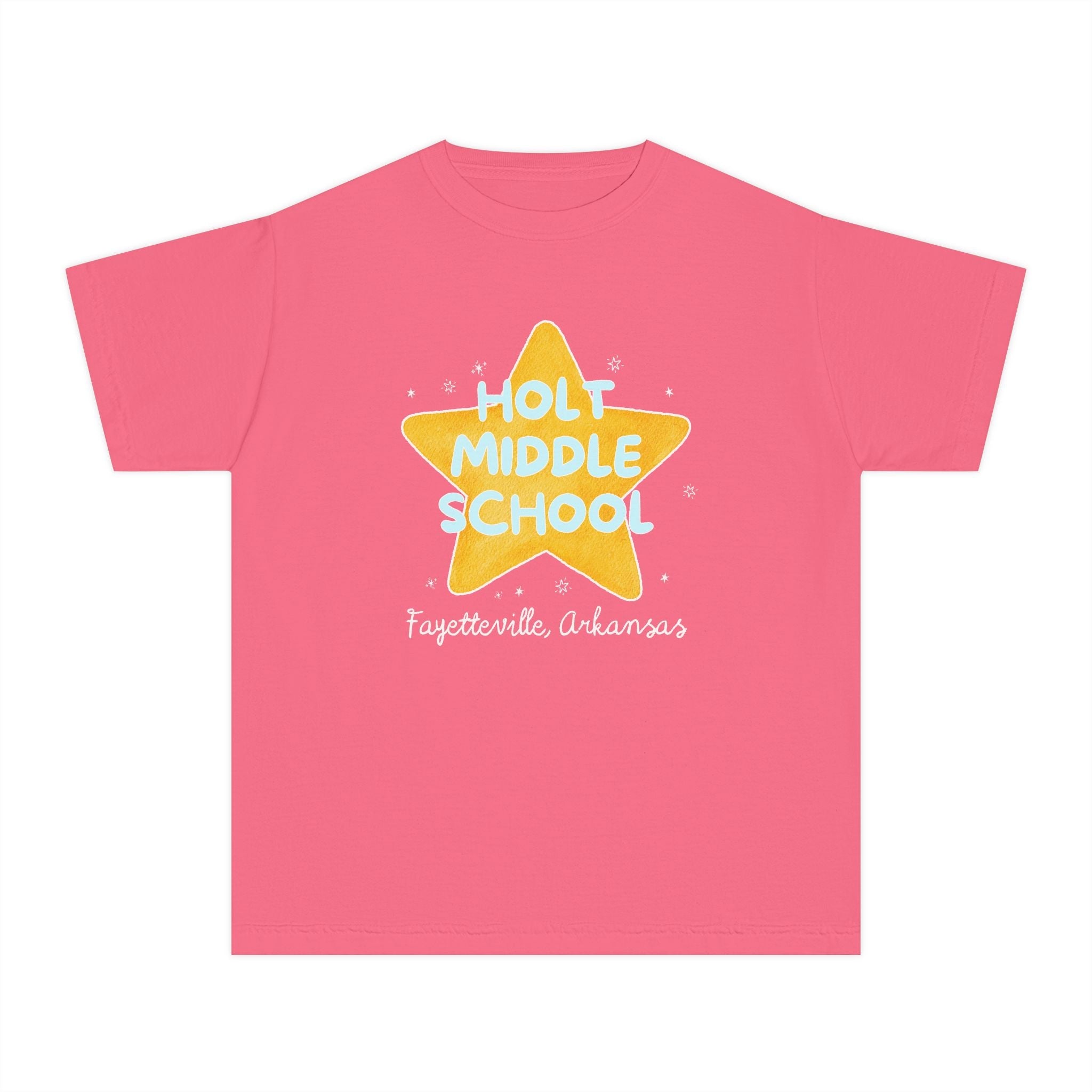 Holt Middle School Kids Tee Shirt: Retro Star with Blue Text - Opal and June
