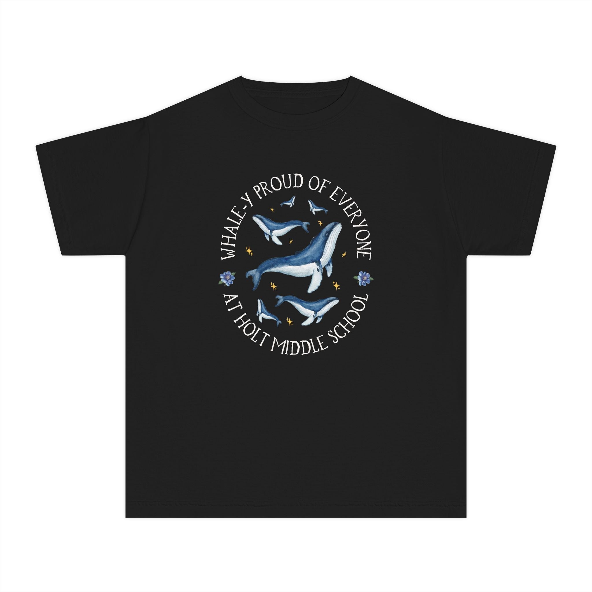 Holt Middle School Kids Tee Shirt: Whale - y Proud | FPS + Opal and June Kids Tee Shirt, Fayetteville Public Schools - Opal and June