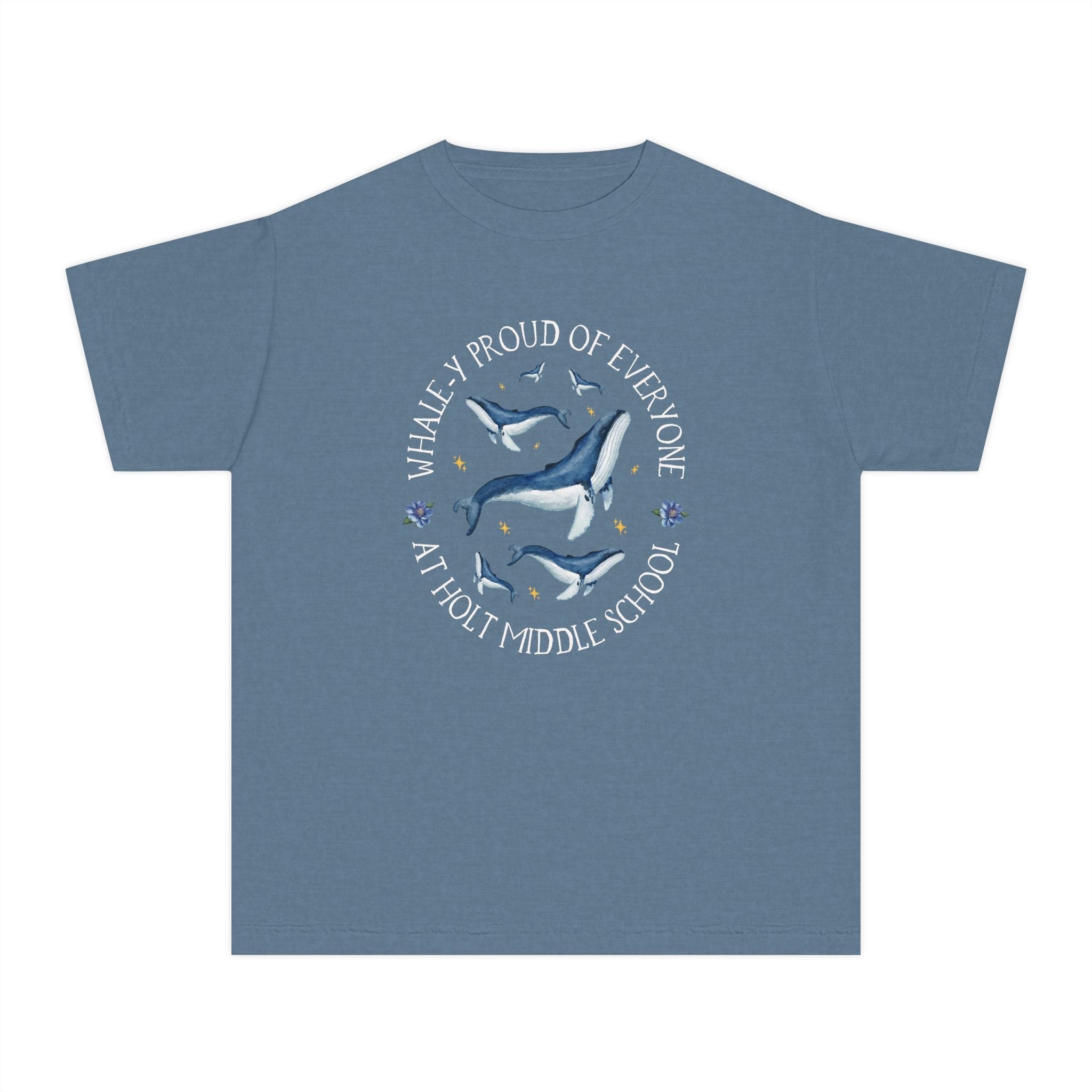 Holt Middle School Kids Tee Shirt: Whale - y Proud | FPS + Opal and June Kids Tee Shirt, Fayetteville Public Schools - Opal and June